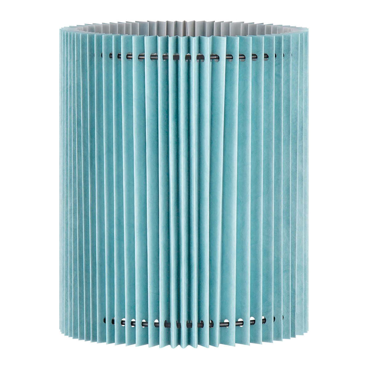 Papieren Gevouwen Lampenkap - Cilindrisch - Blauw - ø20 x 24 cm - E27 fitting - Voor Tafellampen - Ontworpen voor woonkamer en eetkamer