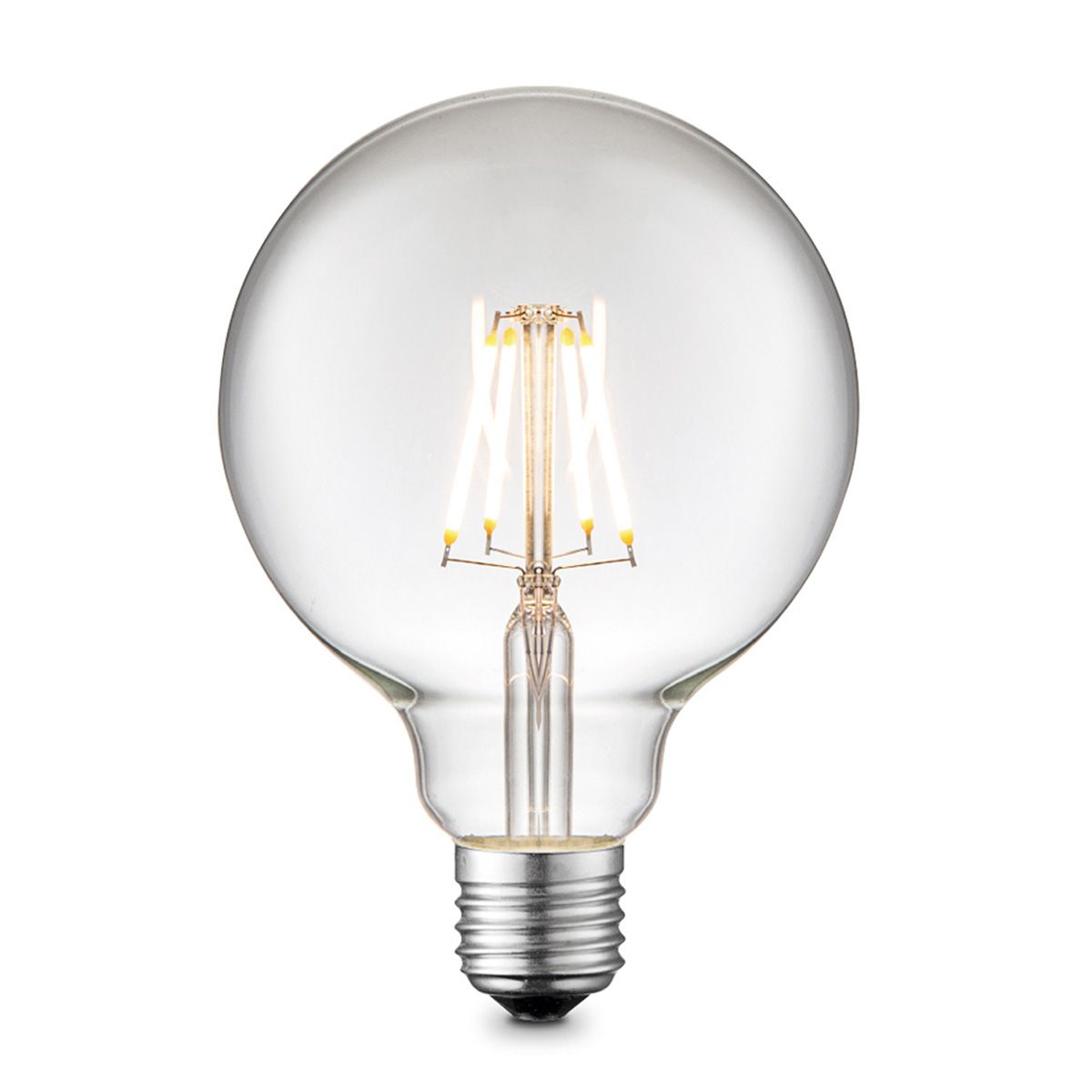 Image of Edison Vintage LED filament lichtbron Globe - Helder - G95 Deco - Retro LED lamp - 9.5/9.5/13.5cm - geschikt voor E27 fitting - Dimbaar - 6W 700lm 3000K - warm wit licht