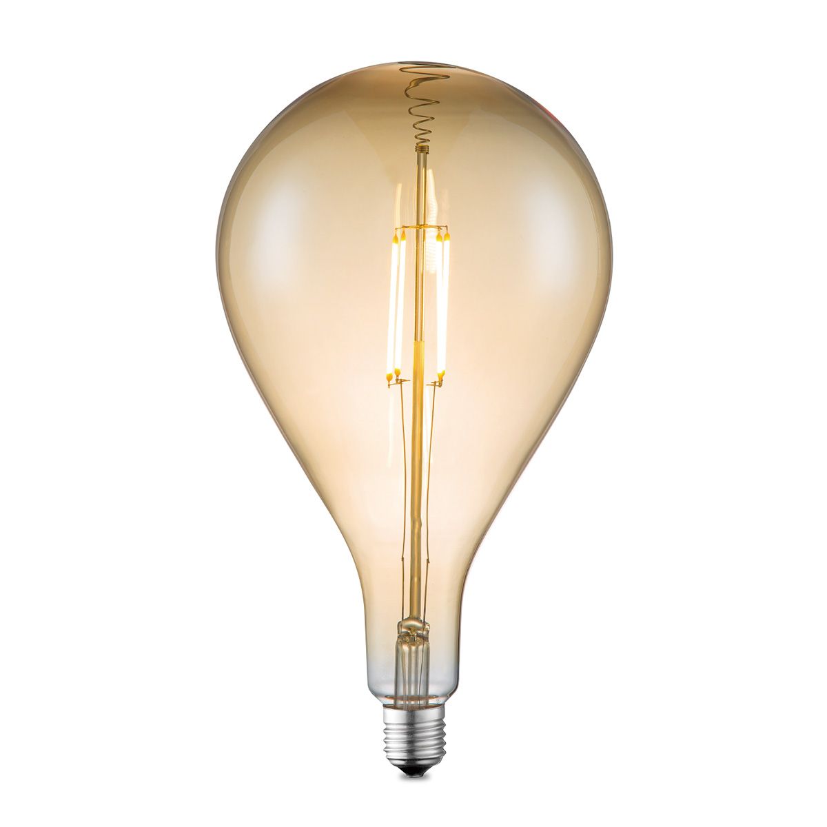 Edison Vintage LED filament lichtbron Carbon - Amber - G160 Ovaal - Retro LED lamp - 16/16/29cm - geschikt voor E27 fitting - Dimbaar - 4W 400lm 2700K - warm wit licht