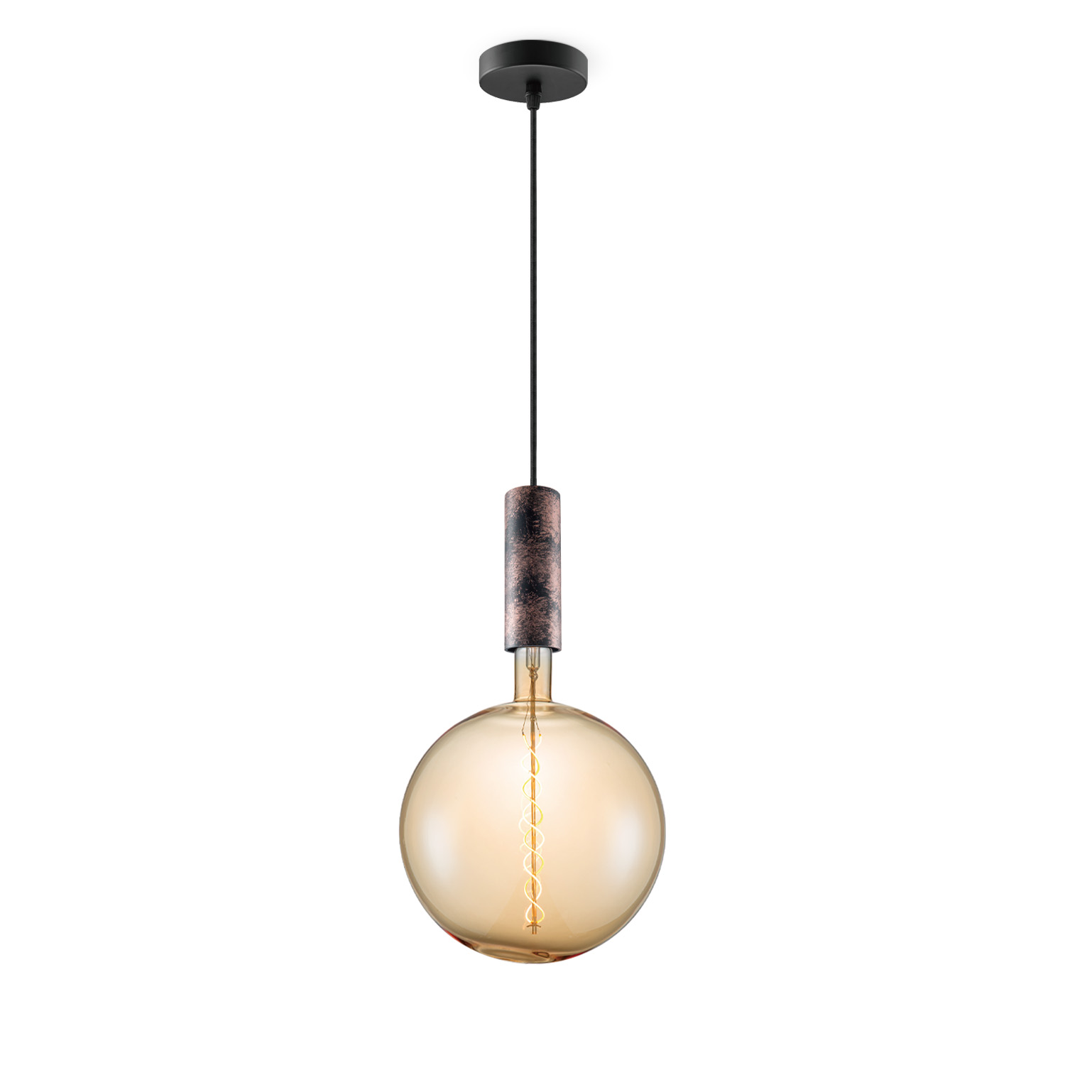 Image of Home sweet home hanglamp Saga roest Spiral g260 - amber