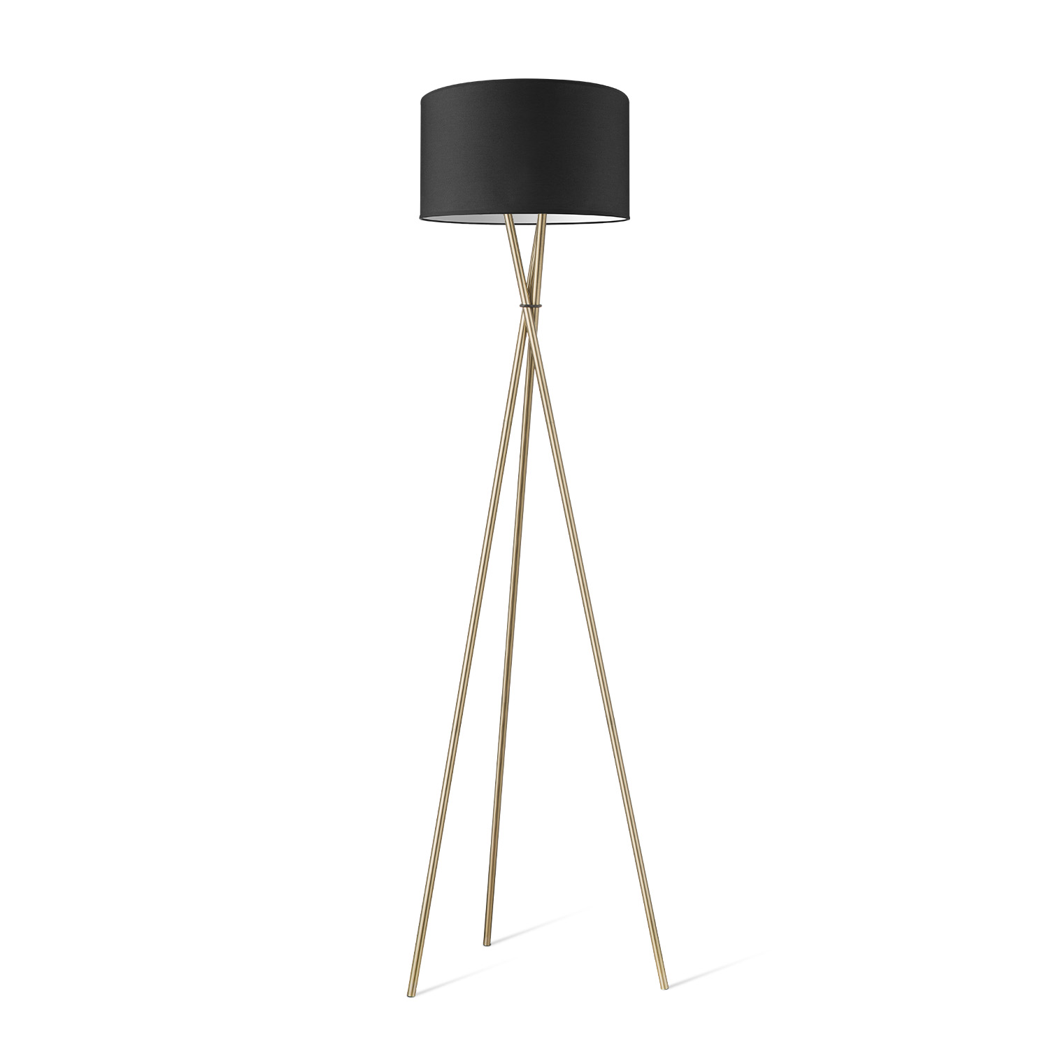 Image of Moderne vloerlamp Bling - Zwart - vloerlamp Legs Brons inclusief lampenkap 40/40/22cm - hoogte vloerlamp 149 cm - geschikt voor E27 LED lamp - Vloerlamp geschikt voor woonkamer, slaapkamer, thuiskantoor