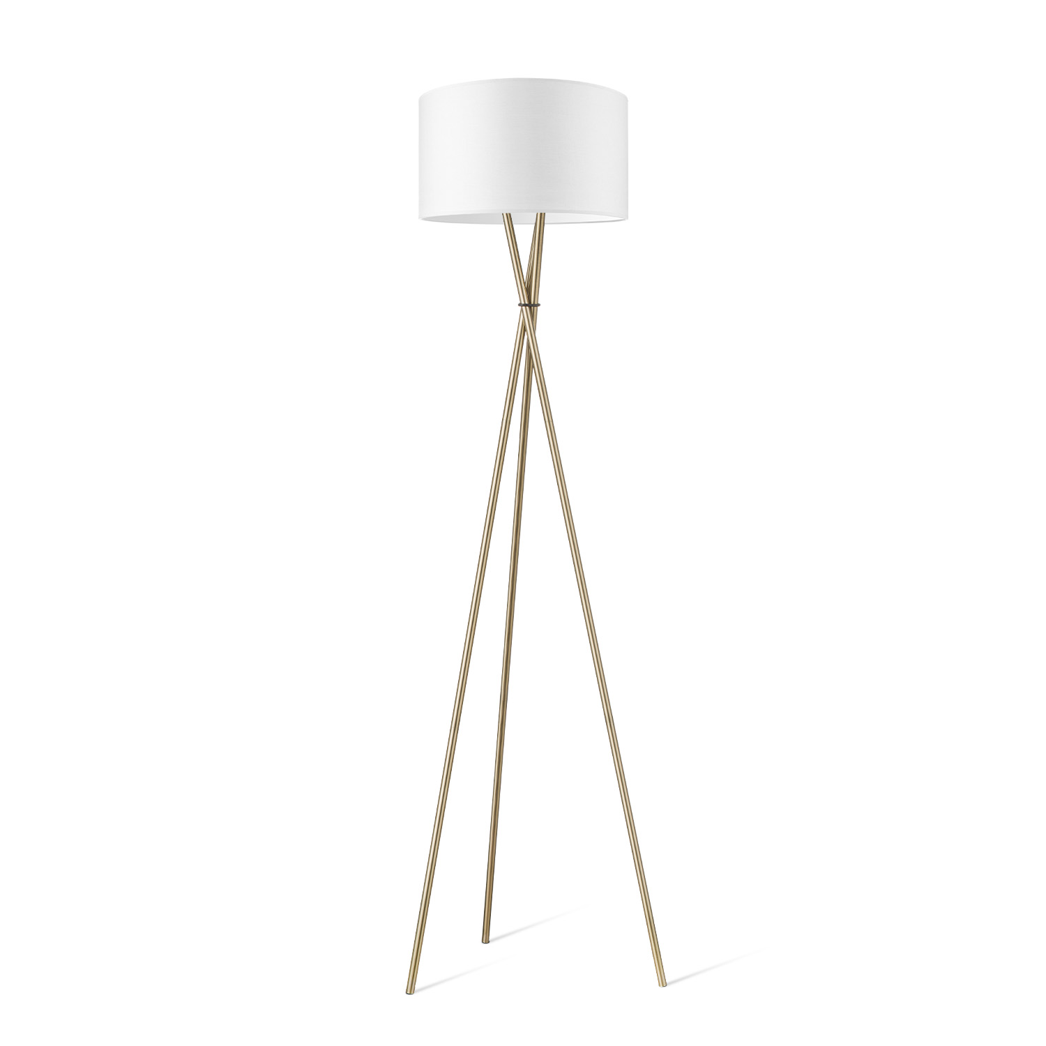 Moderne vloerlamp Bling - Wit - vloerlamp Legs Brons inclusief lampenkap 40/40/22cm - hoogte vloerlamp 149 cm - geschikt voor E27 LED lamp - Vloerlamp geschikt voor woonkamer, slaapkamer, thuiskantoor
