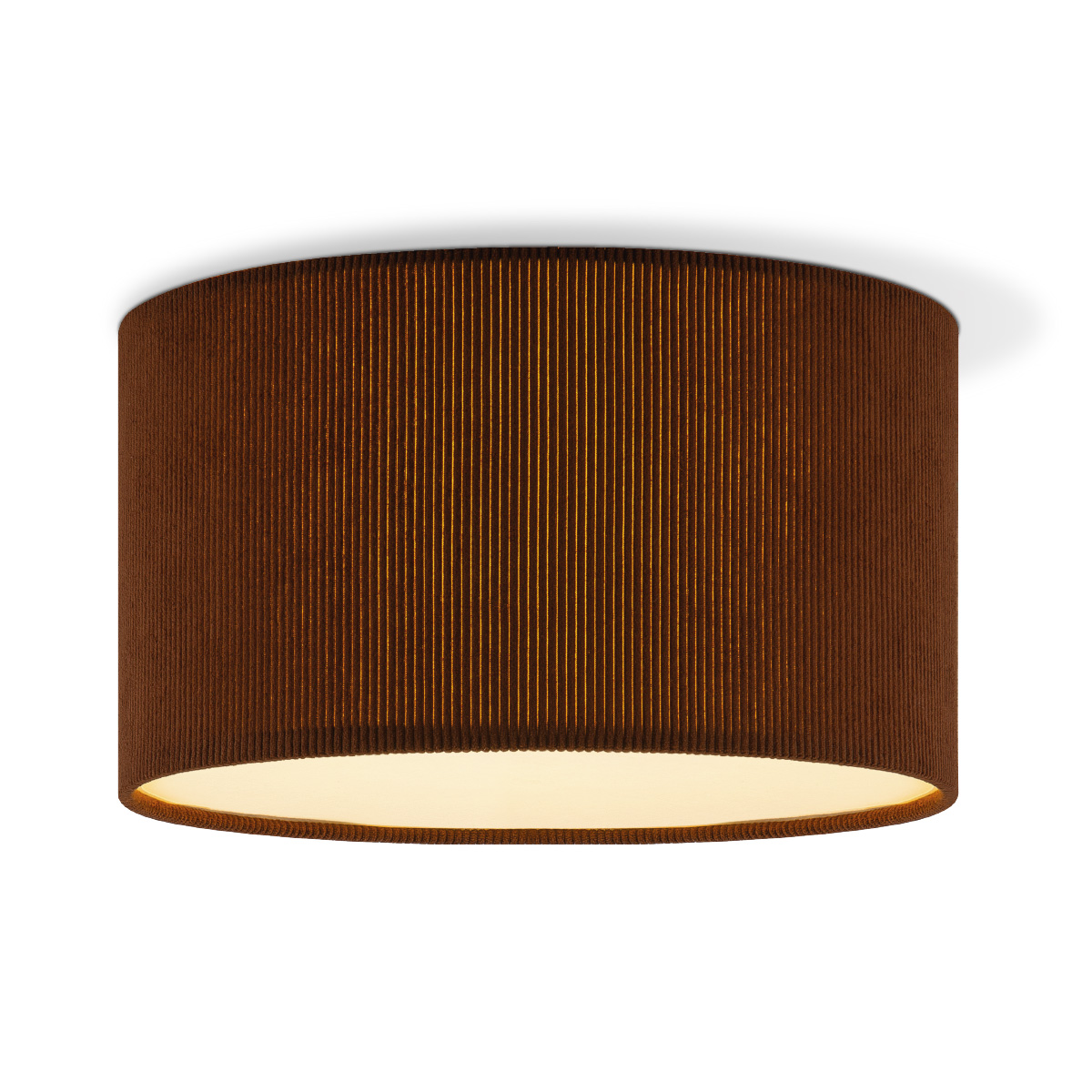 Corduroy Plafondlamp - Cilinder - Karamel - Scandinavische stijl - ø30 x 17 cm - E27 Fitting - Geschikt voor Woonkamers en slaapkamers