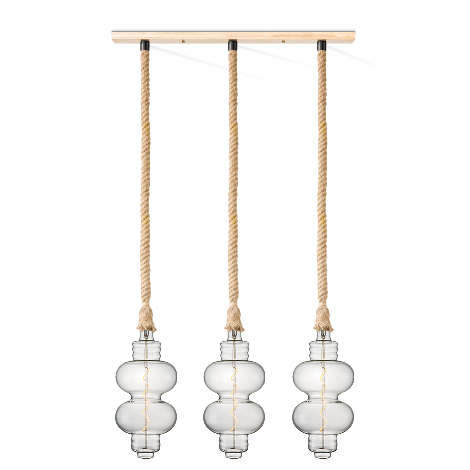 Home sweet home touw hanglamp Leonardo 3L Diabolo - helder