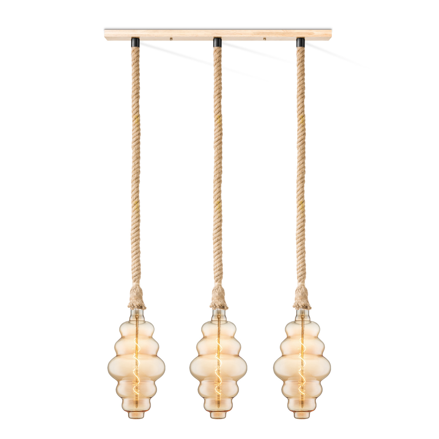 Image of Home sweet home touw hanglamp Leonardo 3L Cloud - amber