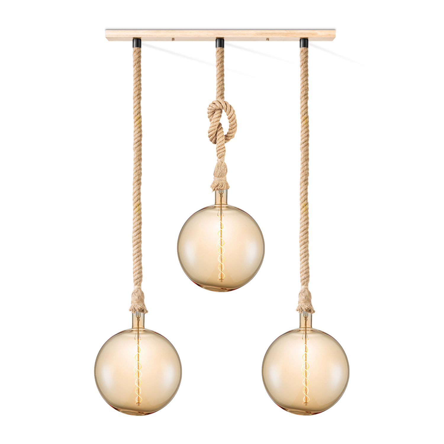 Image of Home sweet home hanglamp Leonardo 3L Spiral g260 - amber