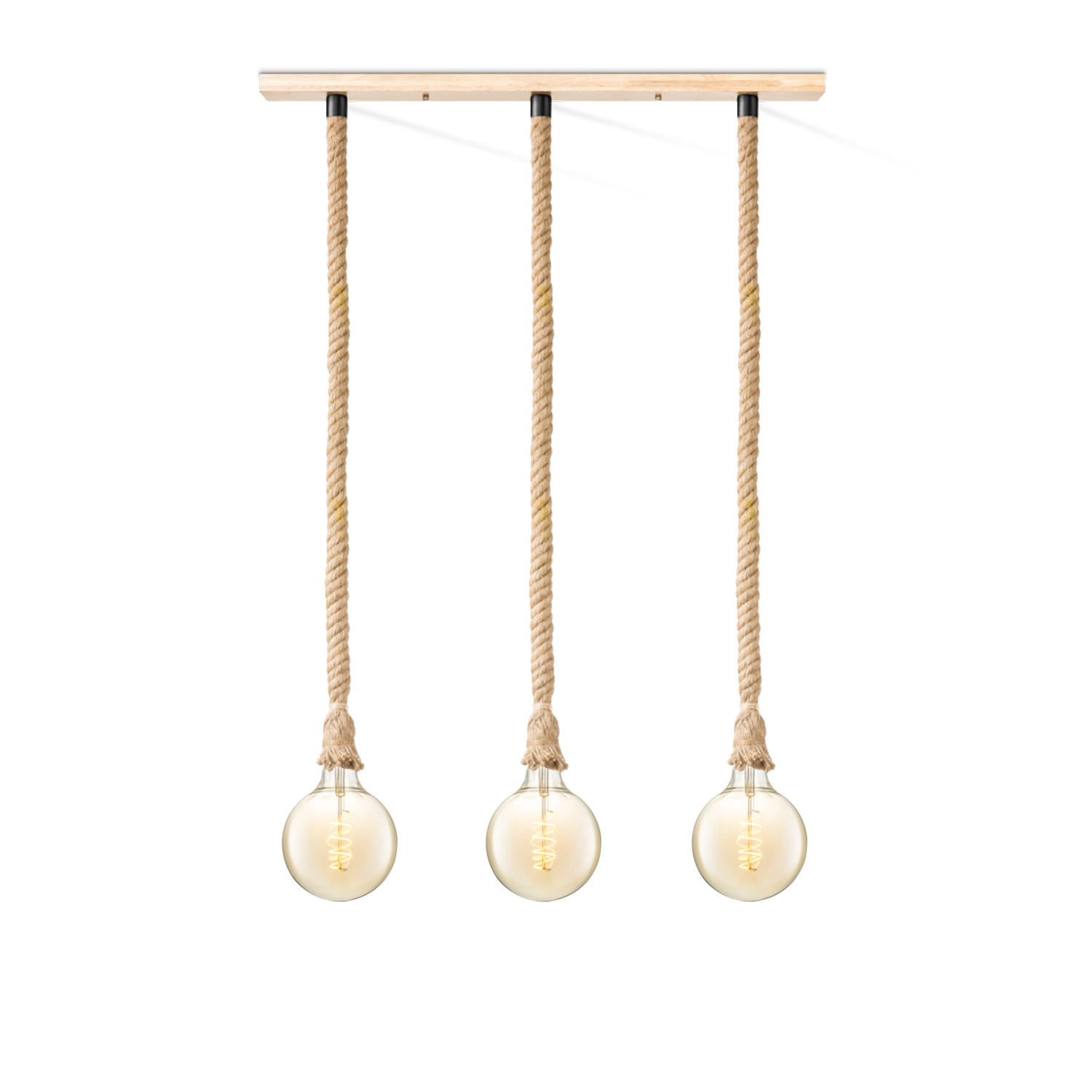 Home sweet home touw hanglamp Leonardo 3L Spiral - amber