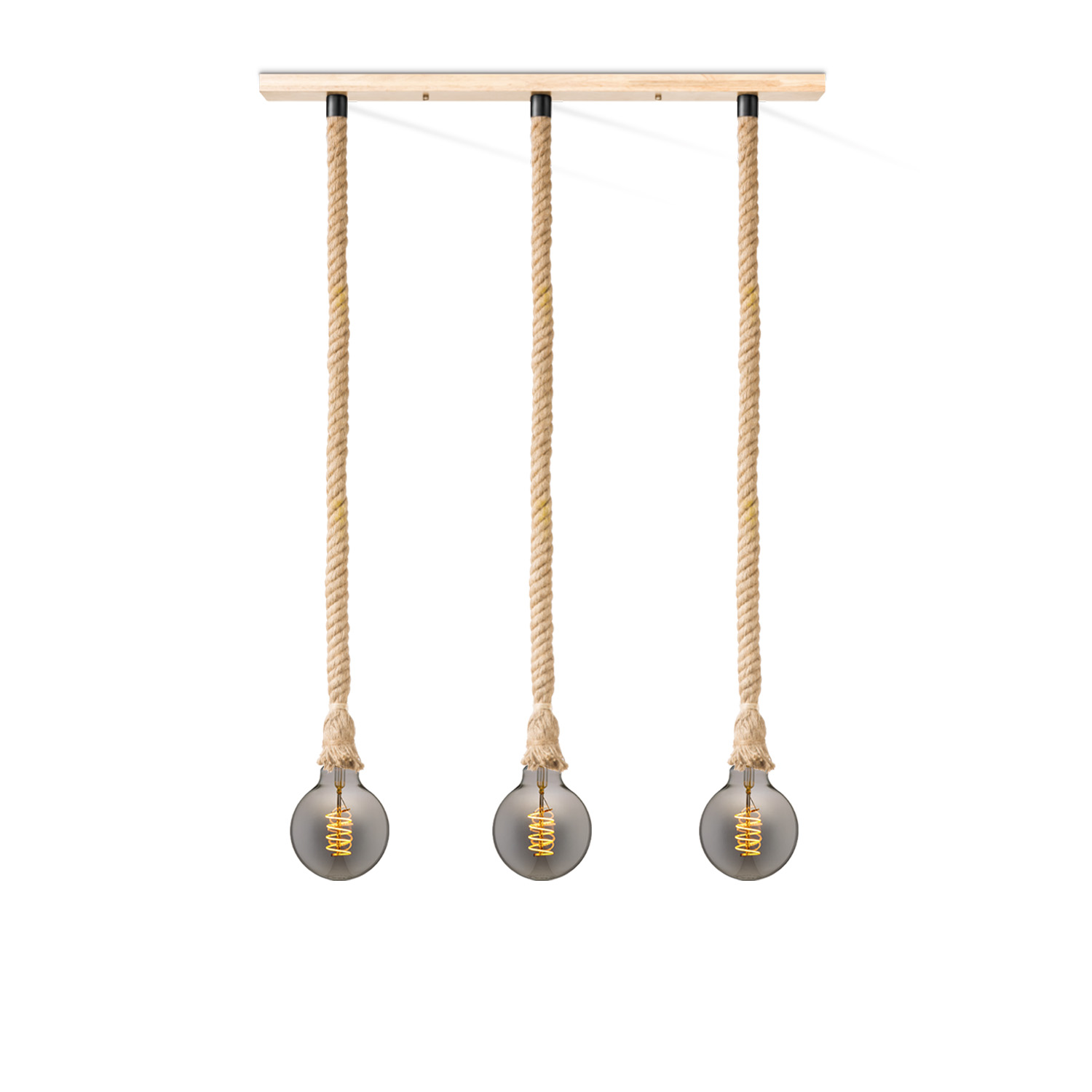 Home sweet home touw hanglamp Leonardo 3L Spiral - smoke