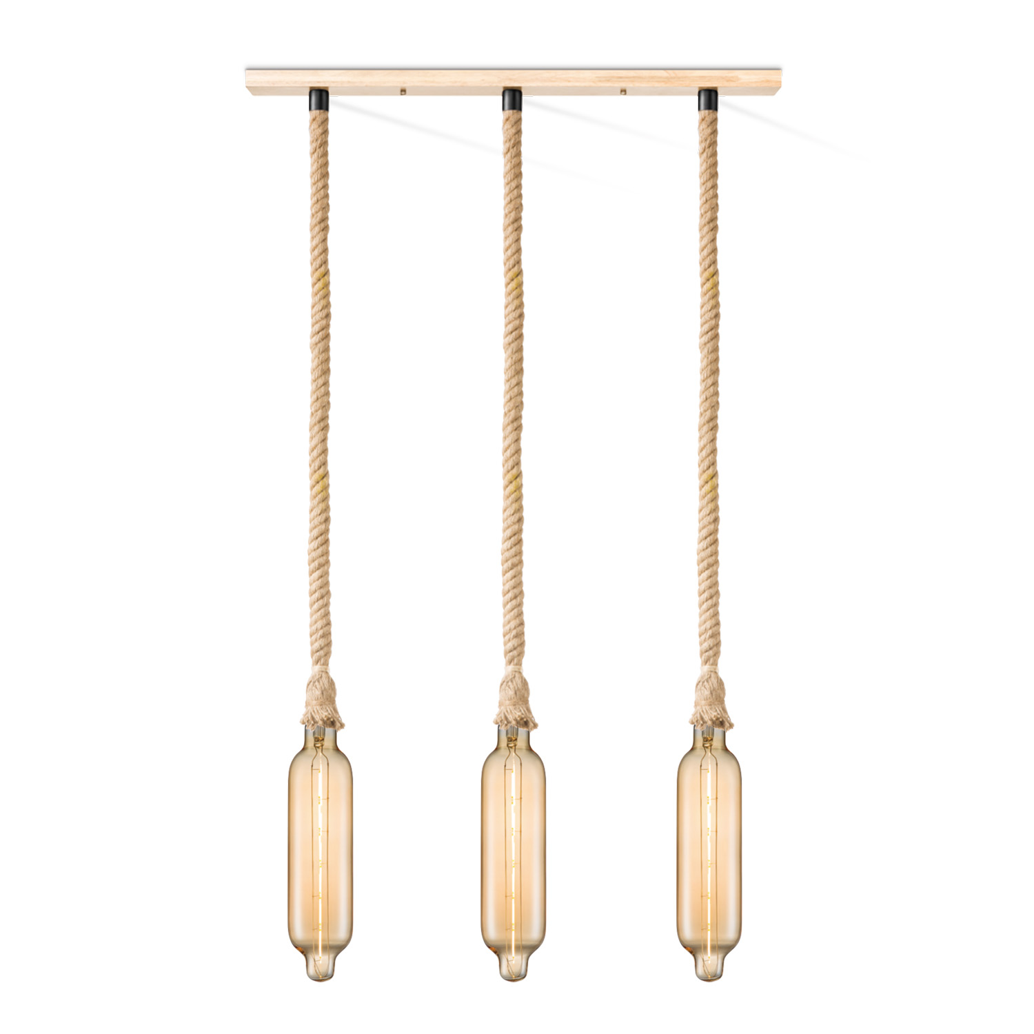 Home sweet home touw hanglamp Leonardo 3L Tube - amber