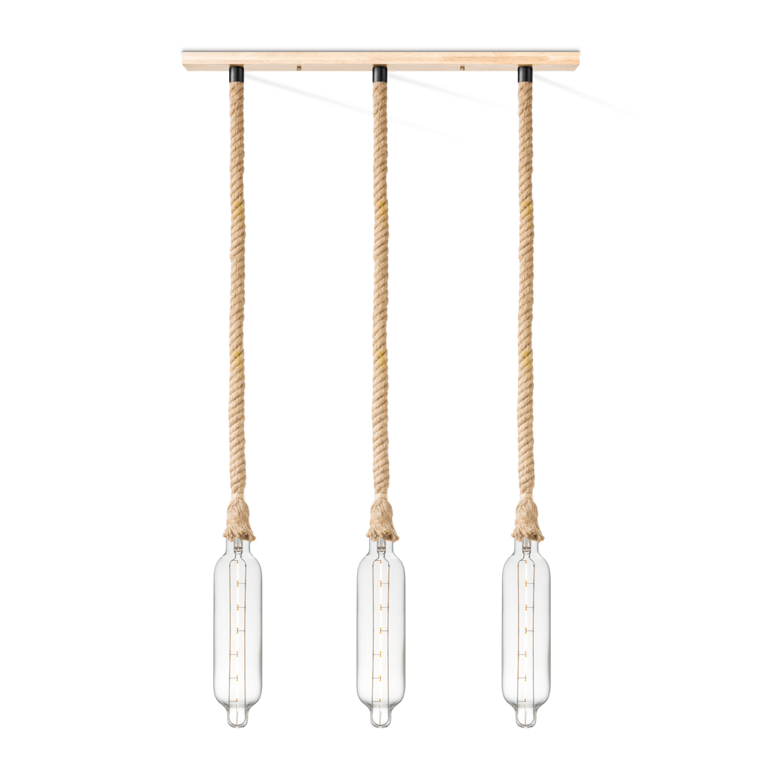 Home sweet home touw hanglamp Leonardo 3L Tube - helder