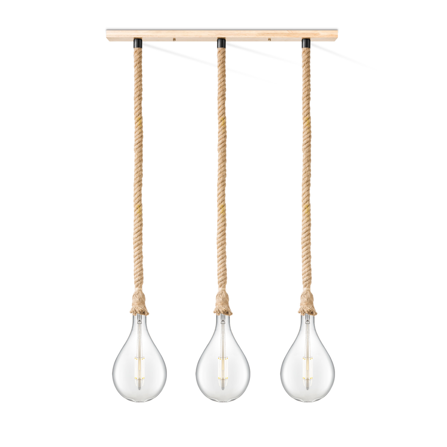 Home sweet home touw hanglamp Leonardo 3L Pear - helder