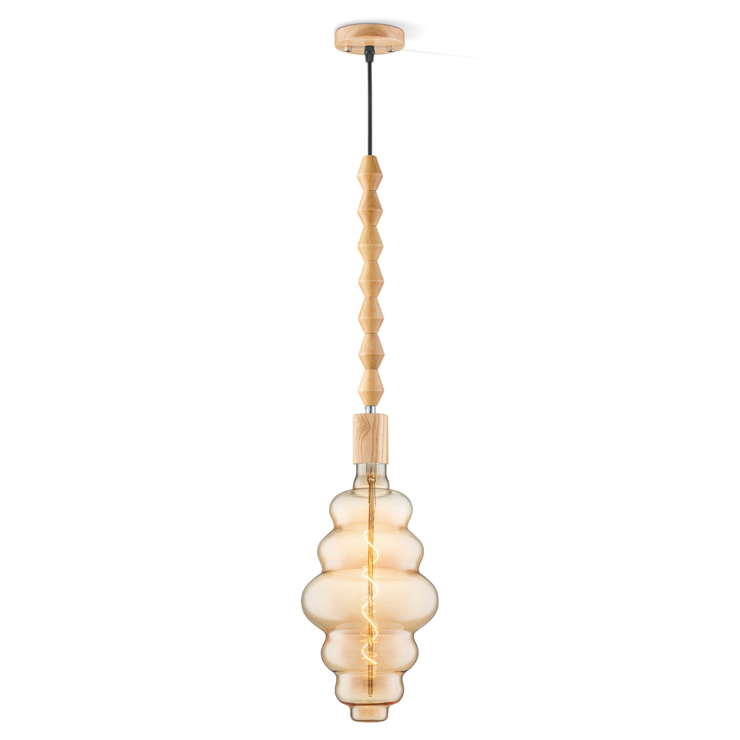 Image of Home sweet home hanglamp Dana Cloud - amber