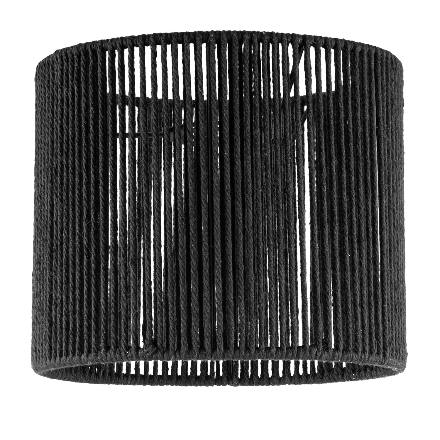 Papieren Woven Lampenkap - Cilindrisch - Black - Moderne stijl - ø20 x 17 cm - E27 fitting - Voor Wandlampen en Tafellampen - Ontworpen voor woonkamer en eetkamer