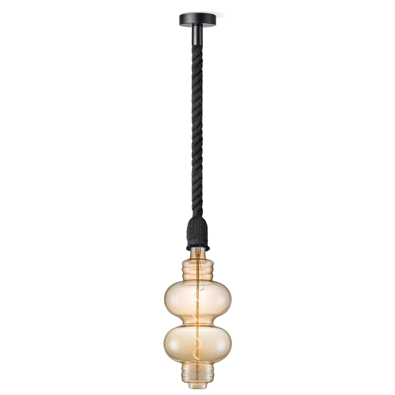 Home sweet home hanglamp Leonardo zwart Diabolo - amber