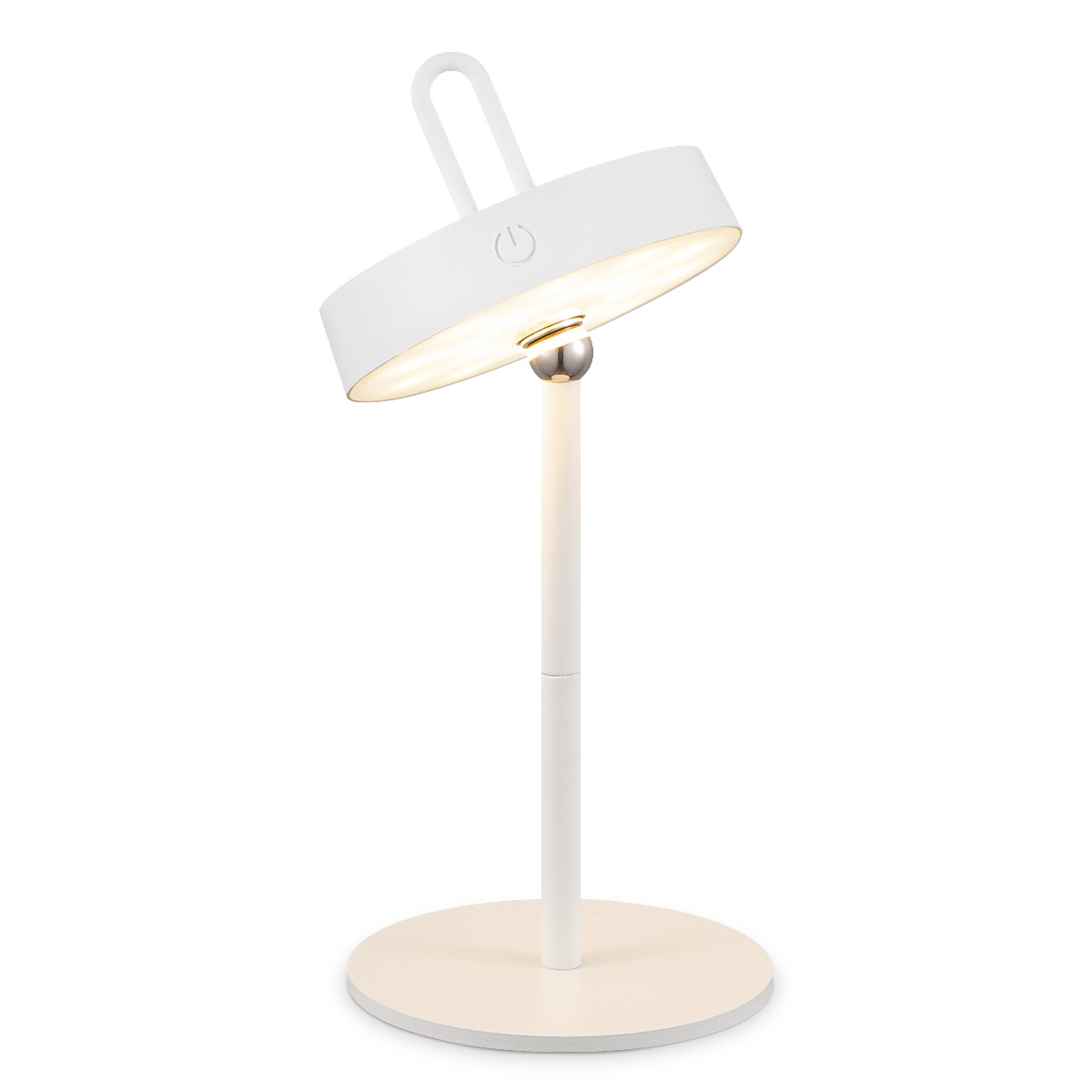 Draadloze Oplaadbare LED Tafellamp - Binnen & Buiten - Dimbaar - ø12.8 x 29 cm - Warmwit licht - 3000mAh - White