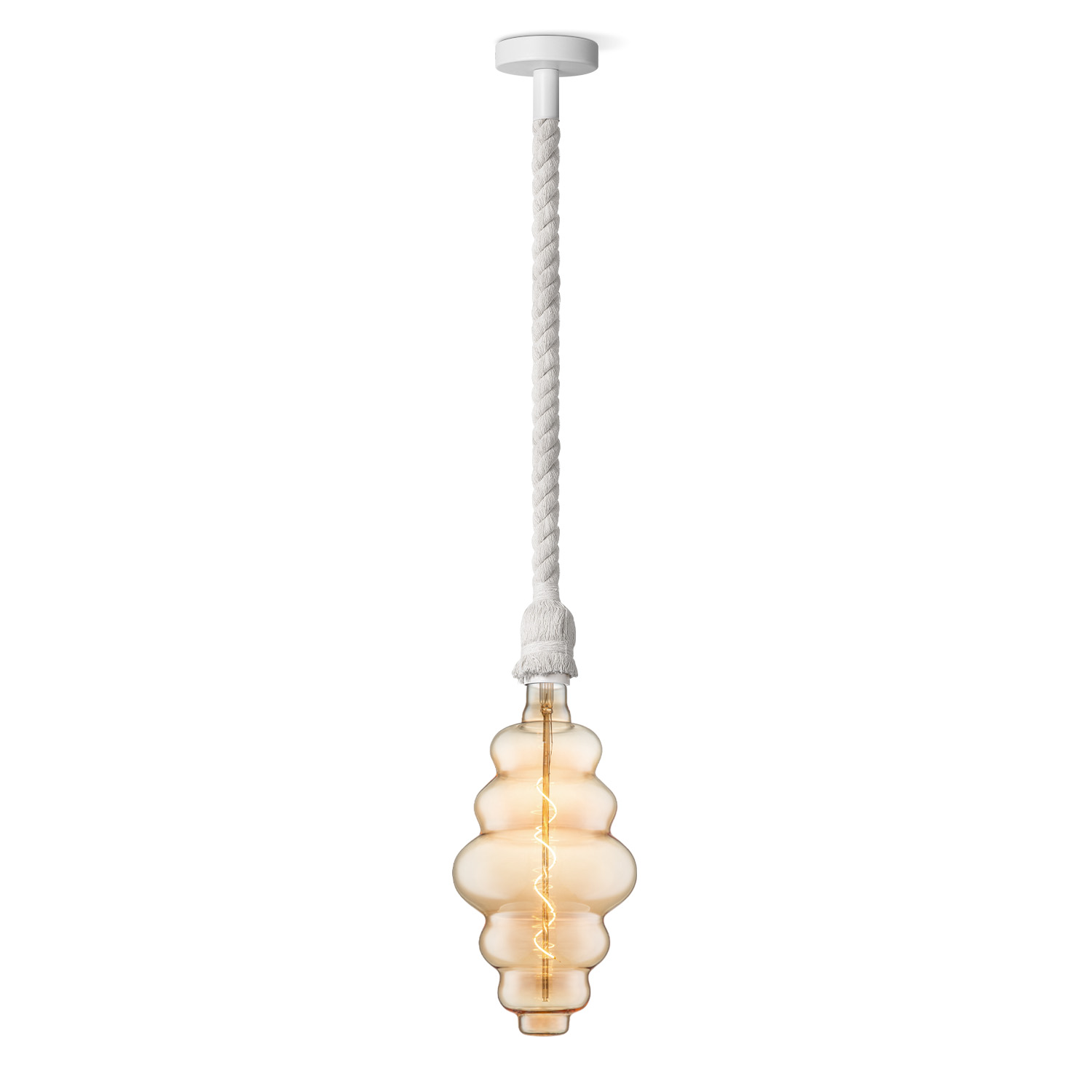 Image of Home sweet home hanglamp Leonardo wit Cloud - amber