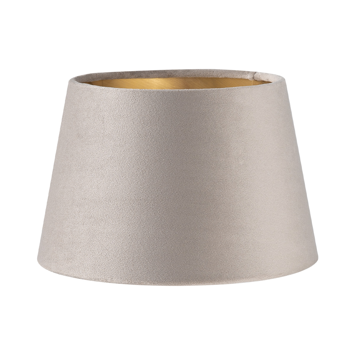 Fluweel - Velvet Lampenkap - Conisch - Grey + goud - Luxe stijl - ø20 x 13 cm - E27 fitting - voor tafellampen - voor woonkamer en eetkamer