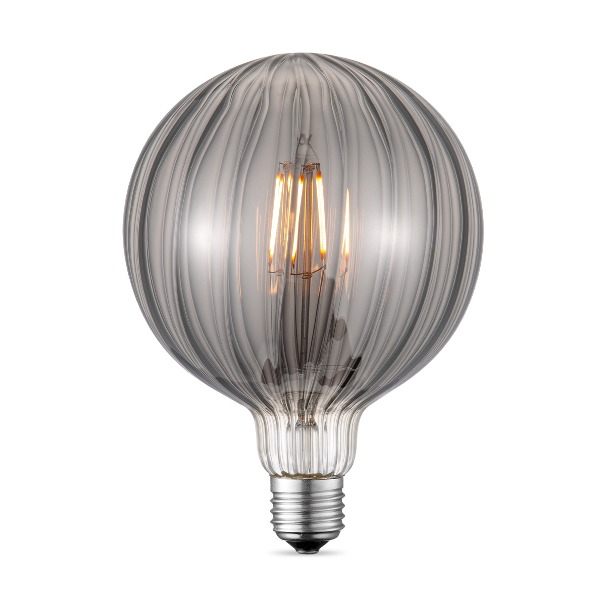 Edison Vintage E27 LED filament lichtbron - Smoke - 12.5/12.5/17cm - G125 Global - Vintage LED lamp - Dimbaar - 4W 400lm 2700K - warm wit licht - geschikt voor E27 fitting