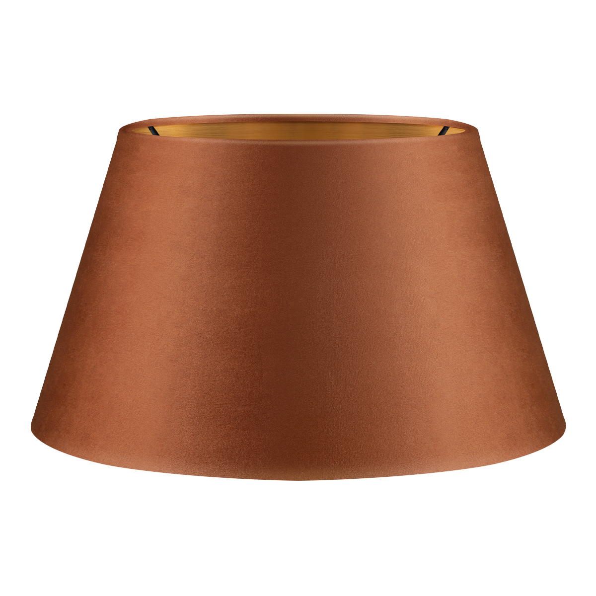 Fluweel - Velvet Lampenkap - Conisch - Bruin + goud - Luxe stijl - ø30 x 17 cm - E27 fitting - voor tafellampen - voor woonkamer en eetkamer
