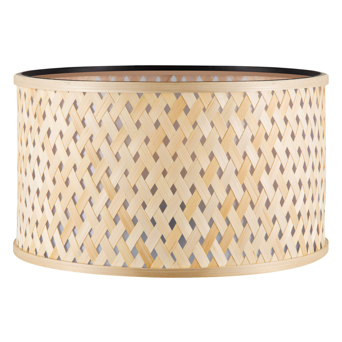 Bamboo Lampenkap - Cilindrisch - Beige - Boheemse stijl - ø40 x 22 cm - E27 fitting - Ontworpen voor Staande Lampen en Pendellamp - Ontworpen voor woonkamer en eetkamer