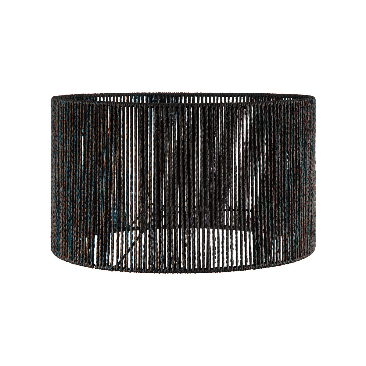 Image of Papieren Woven Lampenkap - Cilindrisch - Black - Moderne stijl - ø40 x 22 cm - E27 fitting - Voor Staand Lamp - Ontworpen voor woonkamer en eetkamer