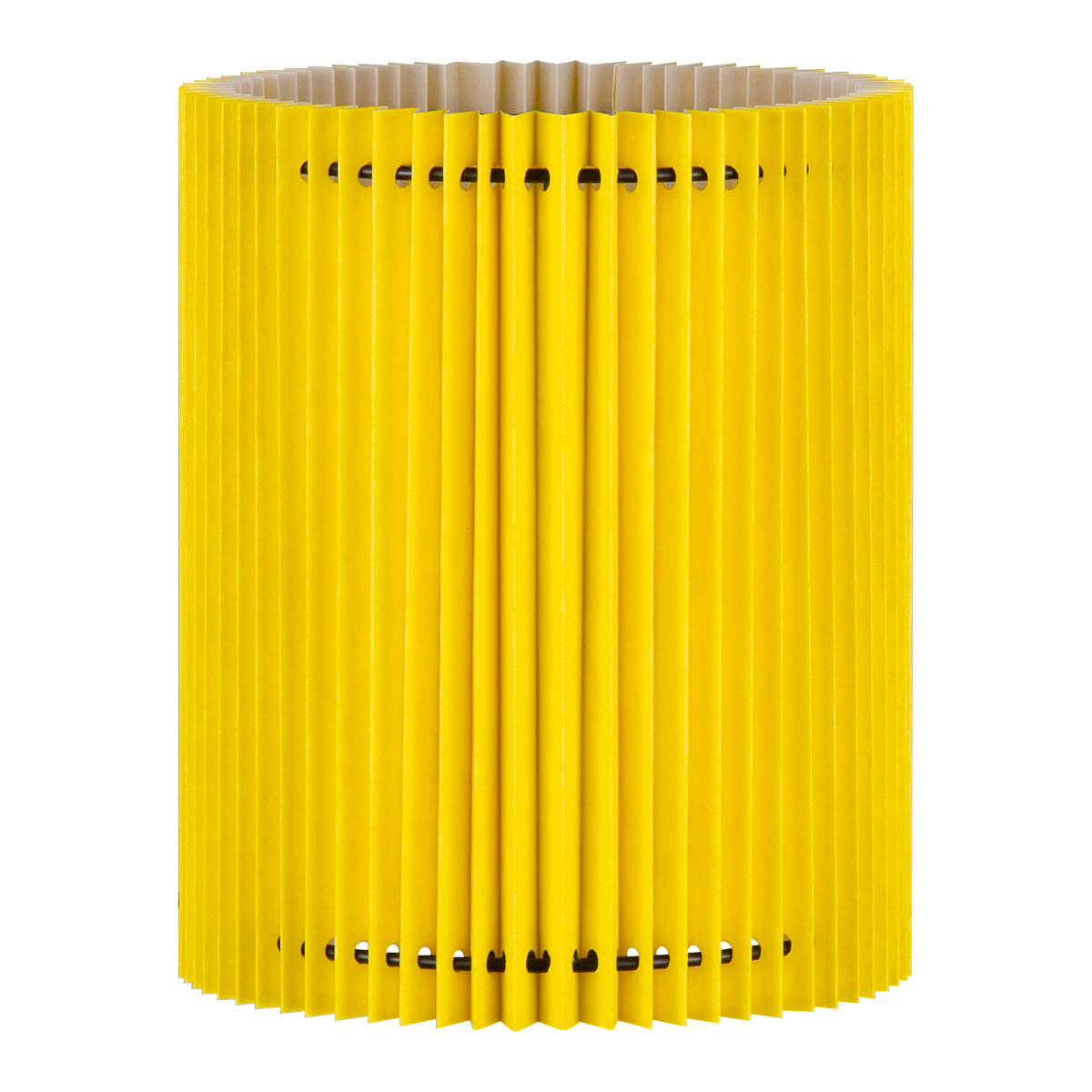 Papieren Gevouwen Lampenkap - Cilindrisch - Geel - ø20 x 24 cm - E27 fitting - Voor Tafellampen - Ontworpen voor woonkamer en eetkamer