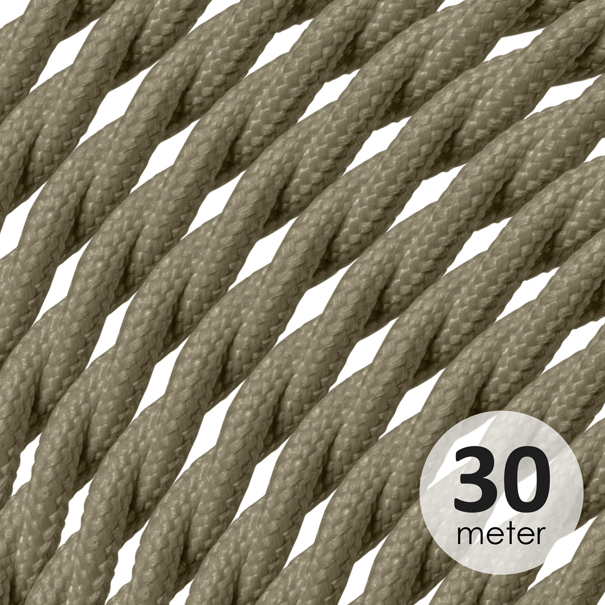 Image of ROL 30 Meter strijkijzersnoer GEDRAAID GROEN 3X0.75mm