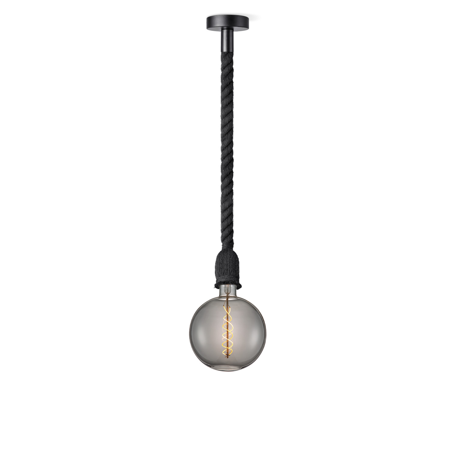 Home sweet home hanglamp Leonardo zwart Spiral g180 - smoke