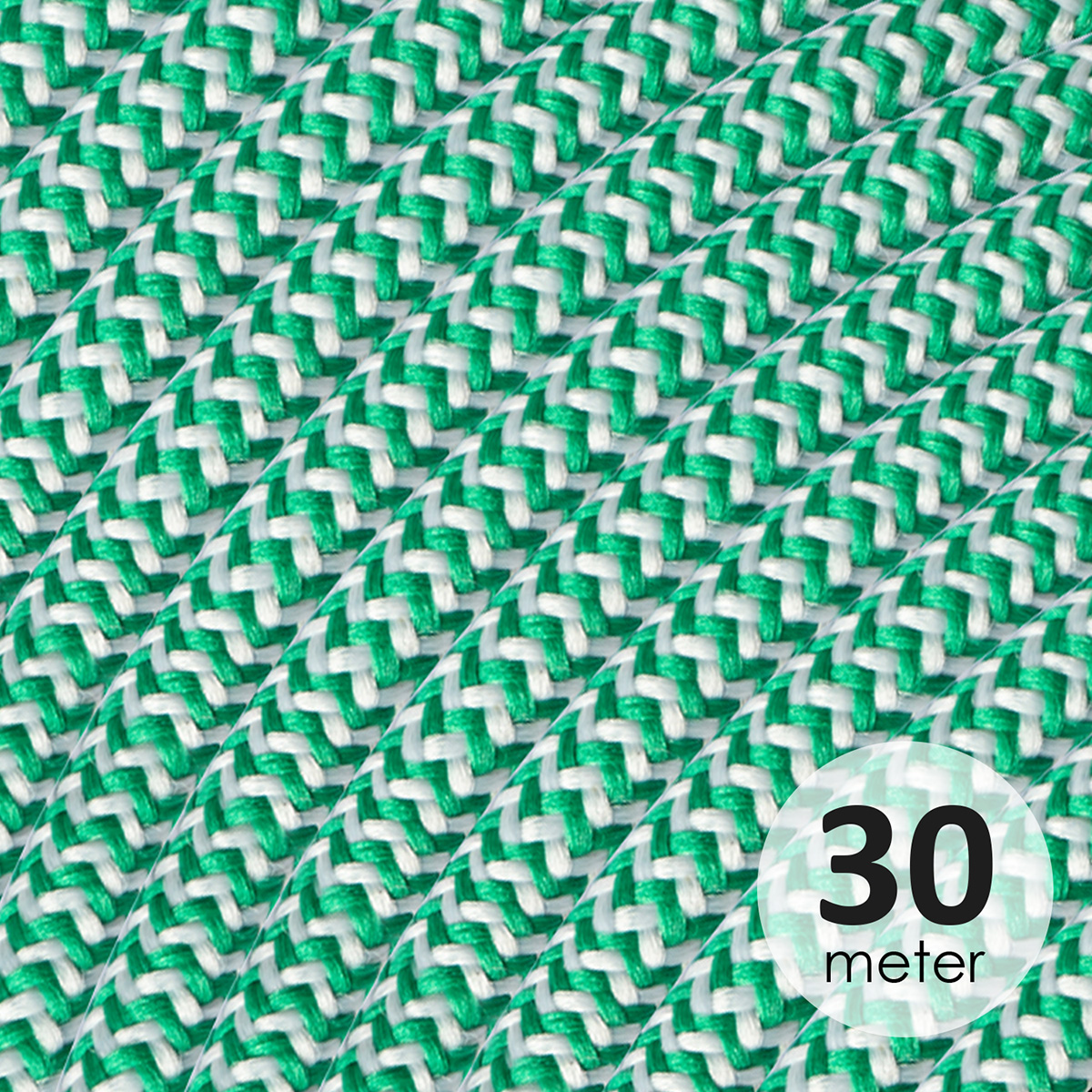 Image of ROL 30 Meter strijkijzersnoer GROEN - WIT 3X0.75mm