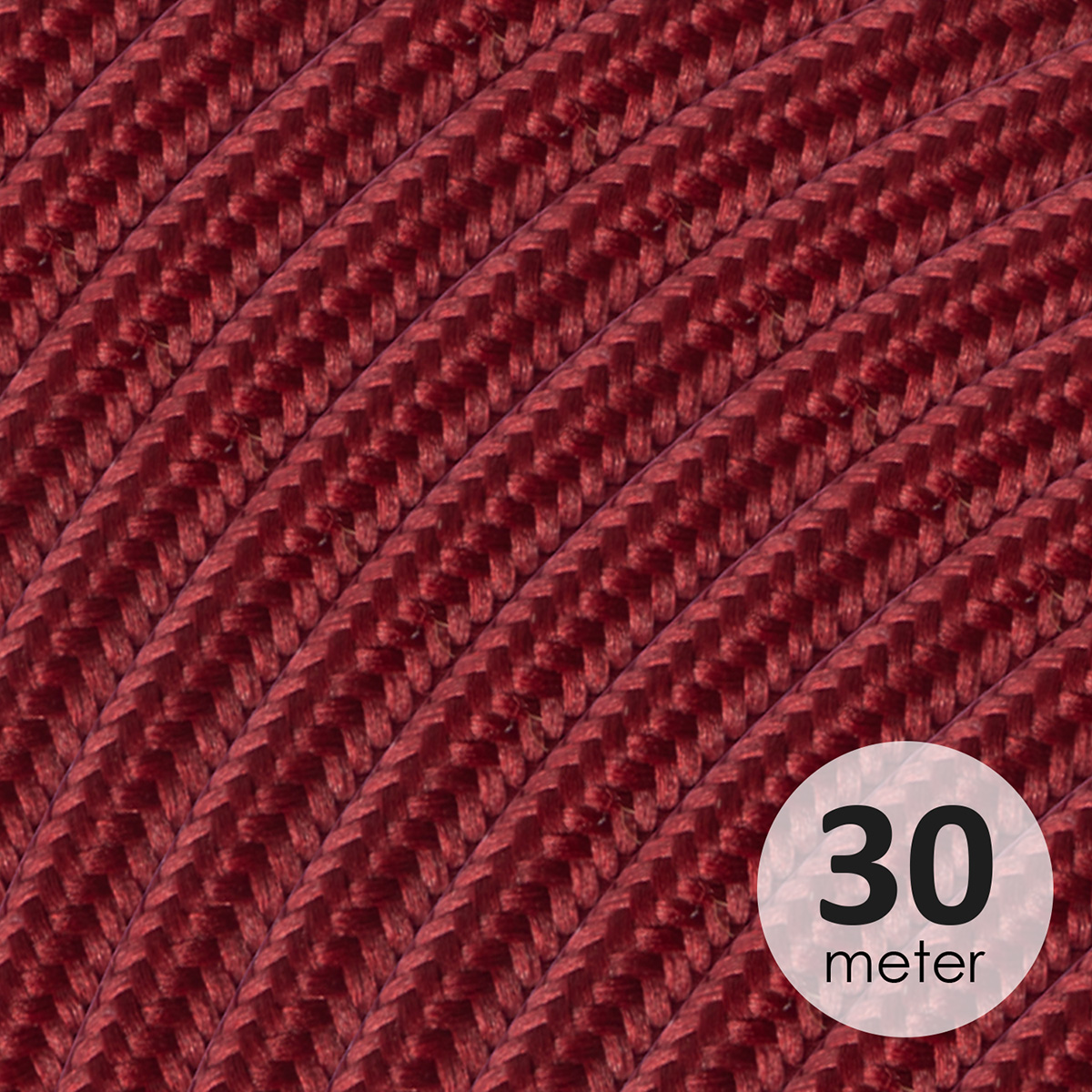 Image of ROL 30 Meter strijkijzersnoer DONKERROOD 3X0.75mm