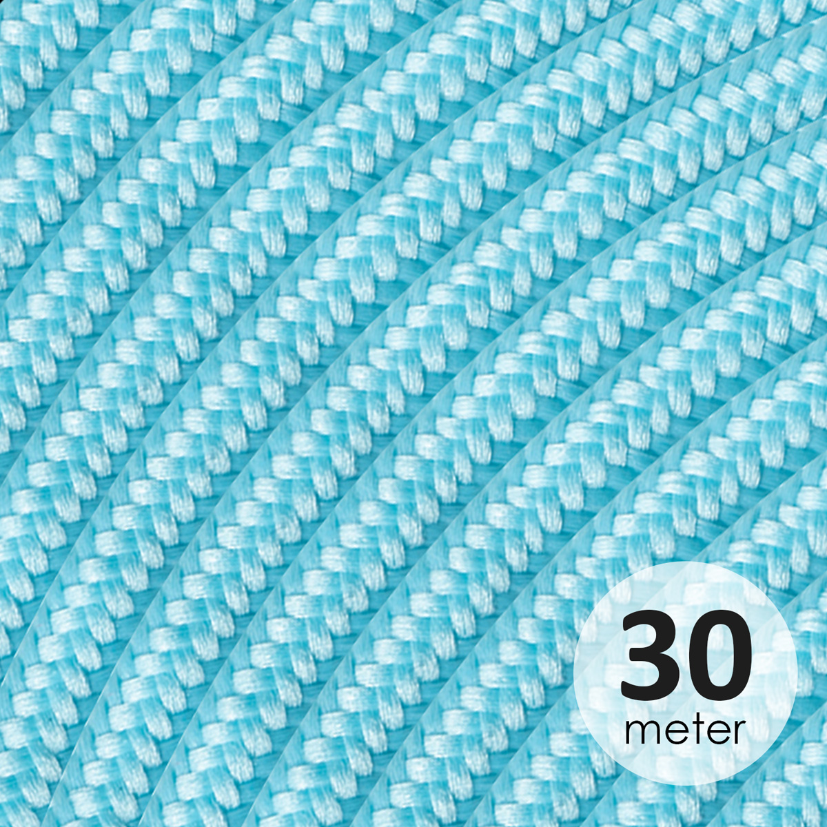 ROL 30 Meter strijkijzersnoer BABYBLAUW 2X0.75mm