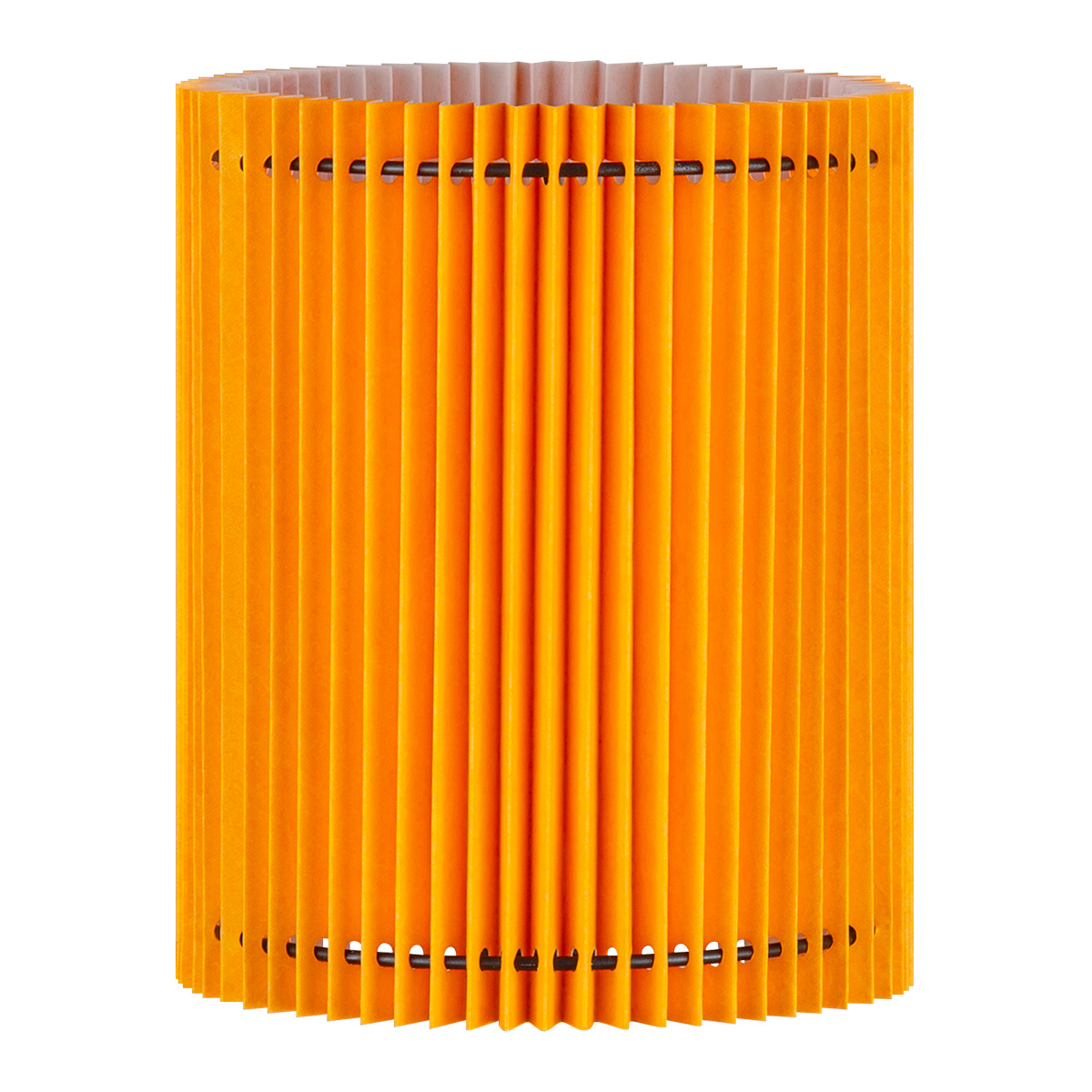 Image of Papieren Gevouwen Lampenkap - Cilindrisch - Oranje - ø20 x 24 cm - E27 fitting - Voor Tafellampen - Ontworpen voor woonkamer en eetkamer
