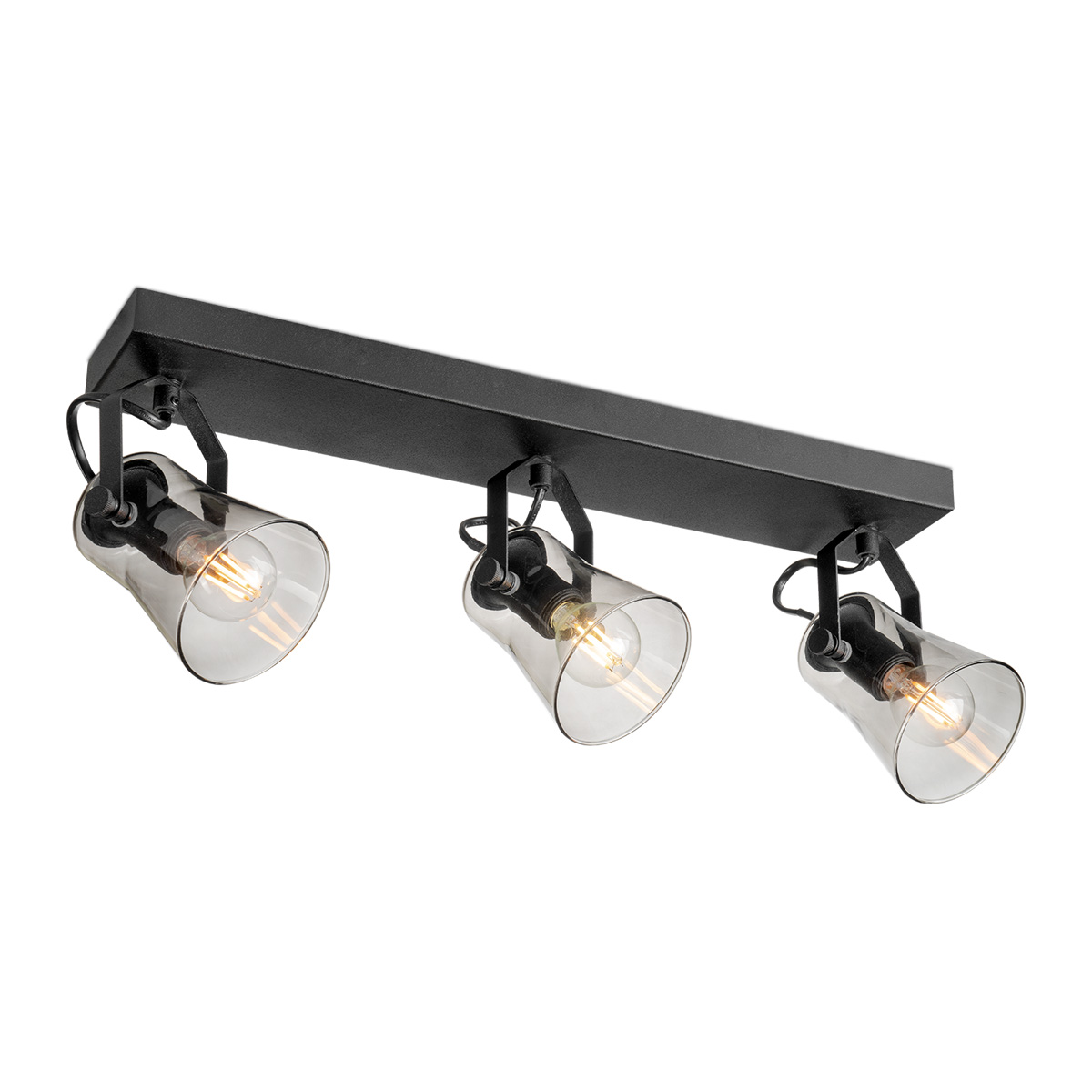Moderne LED Opbouwspot Edge - Zwart - 48/10/18.5cm - Dimbaar - plafonniere gemaakt van glas en metaal - inclusief LED lichtbron - E14 fitting - 4W - 400lm - 2700K - warm wit licht