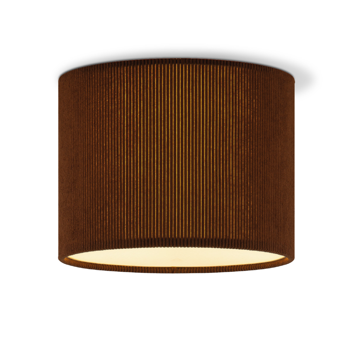Corduroy Plafondlamp - Cilinder - Karamel - Scandinavische stijl - ø22 x 17 cm - E27 Fitting - Geschikt voor Woonkamers en slaapkamers