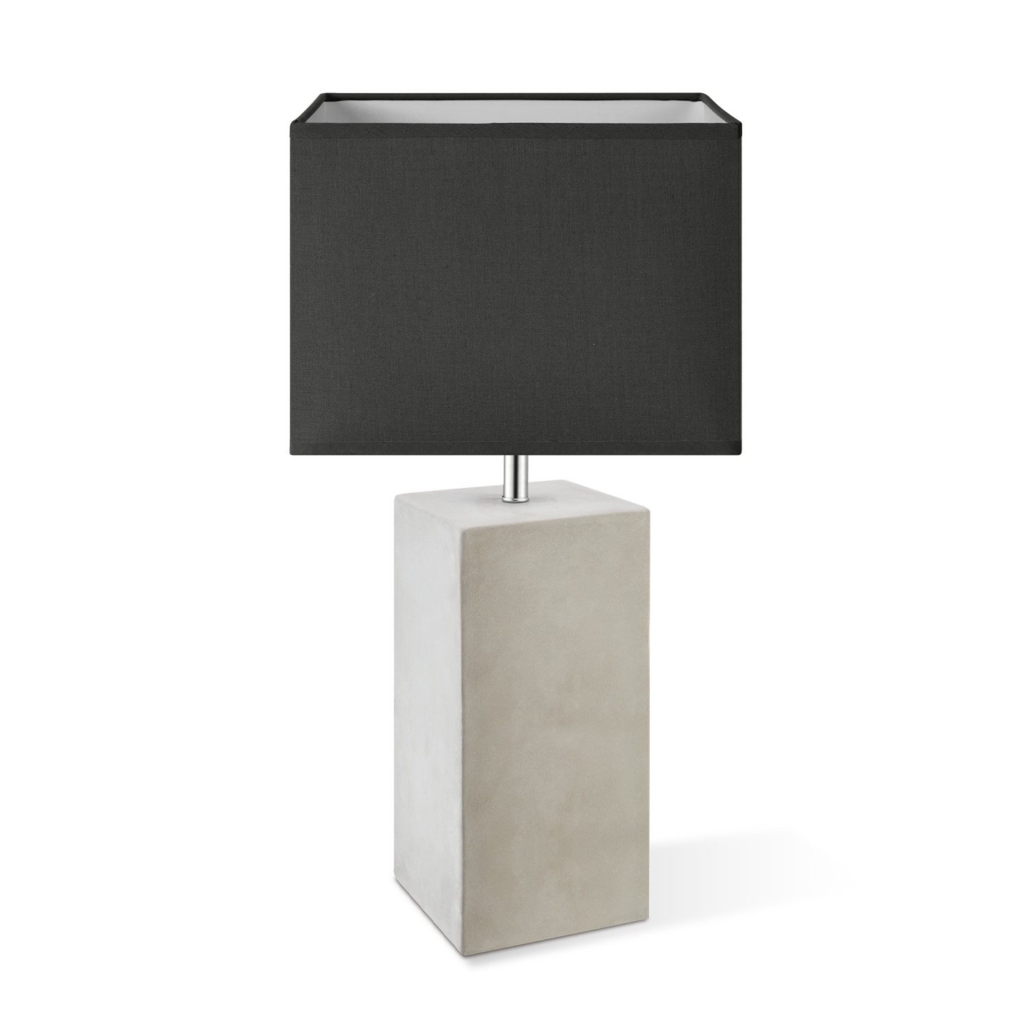 Industriële tafellamp Block - beton/antraciet - tafellamp Pillar beton inclusief lampenkap 25/25/18cm - tafellamp hoogte 45 cm - geschikt voor E27 LED lamp - Tafellamp geschikt voor woonkamer, slaapkamer, thuiskantoor