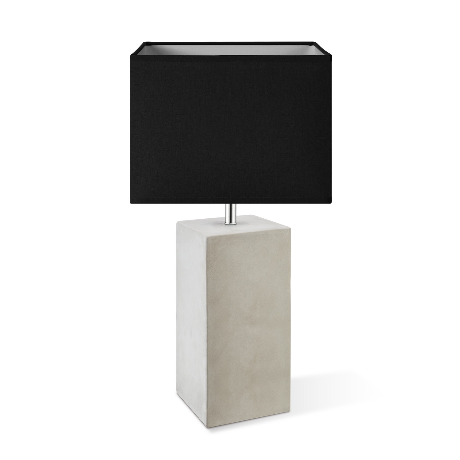 Industriële tafellamp Block - beton/zwart - tafellamp Pillar beton inclusief lampenkap 25/25/18cm - tafellamp hoogte 45 cm - geschikt voor E27 LED lamp - Tafellamp geschikt voor woonkamer, slaapkamer, thuiskantoor