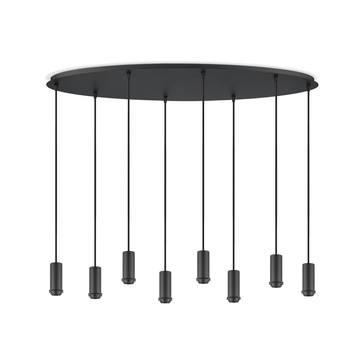 Image of Metaal kroonluchter - Industrie hanglamp - Zwart - Met 8 pcs lampvoeten - Ontworpen voor Eetkamer en Slaapkamer - 100 x 30 x 117.5cm - set met E27 Lamphouder - voor Lampenkap met Doorsnede max 15cm - Gloeilamp Niet Inbegrepen