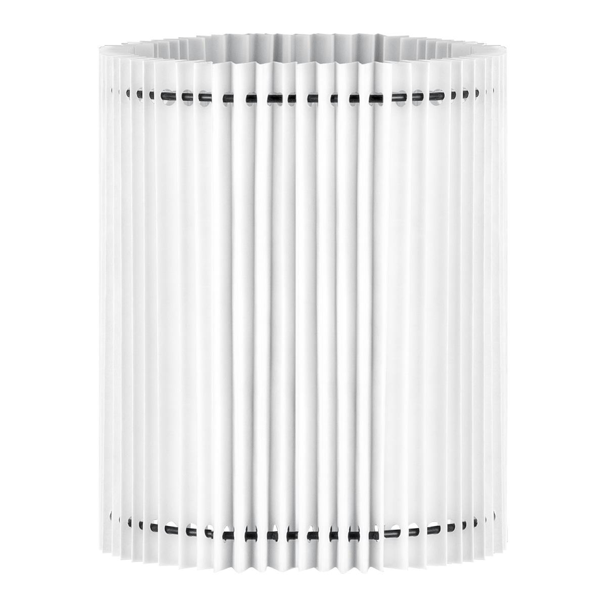 Papieren Gevouwen Lampenkap - Cilindrisch - White - ø20 x 24 cm - E27 fitting - Voor Tafellampen - Ontworpen voor woonkamer en eetkamer