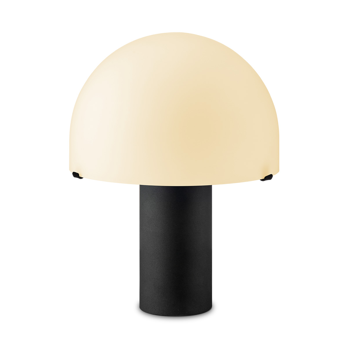 Home sweet home tafellamp Mushroom zwart metaal - opaalglas