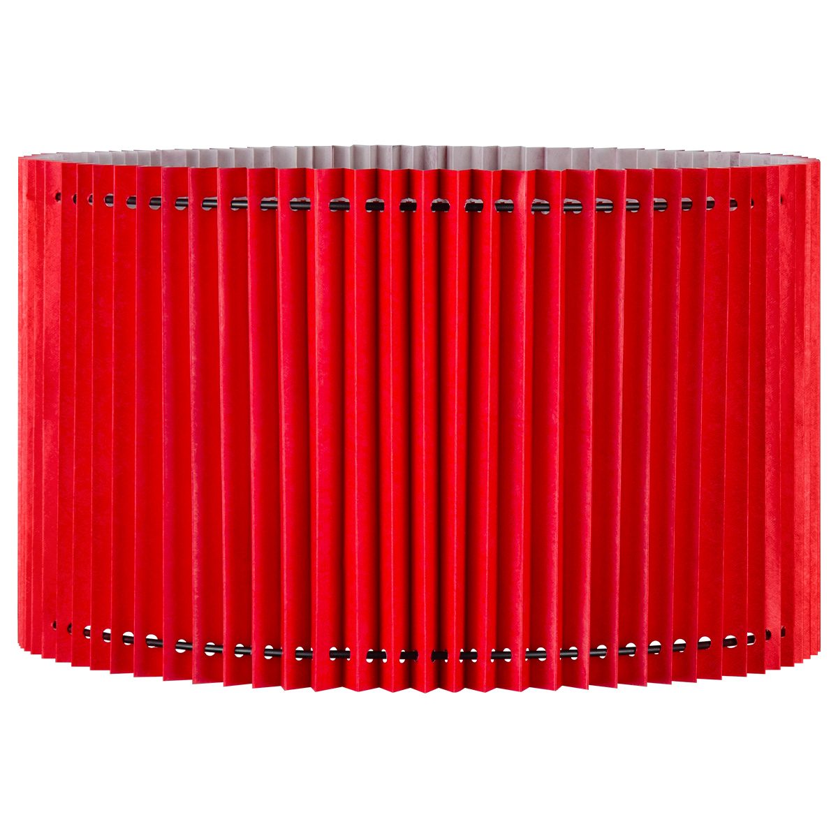 Image of Papieren Gevouwen Lampenkap - Cilindrisch - Rood - ø40 x 20 cm - E27 fitting - Voor Staande Lamp - Ontworpen voor woonkamer en eetkamer