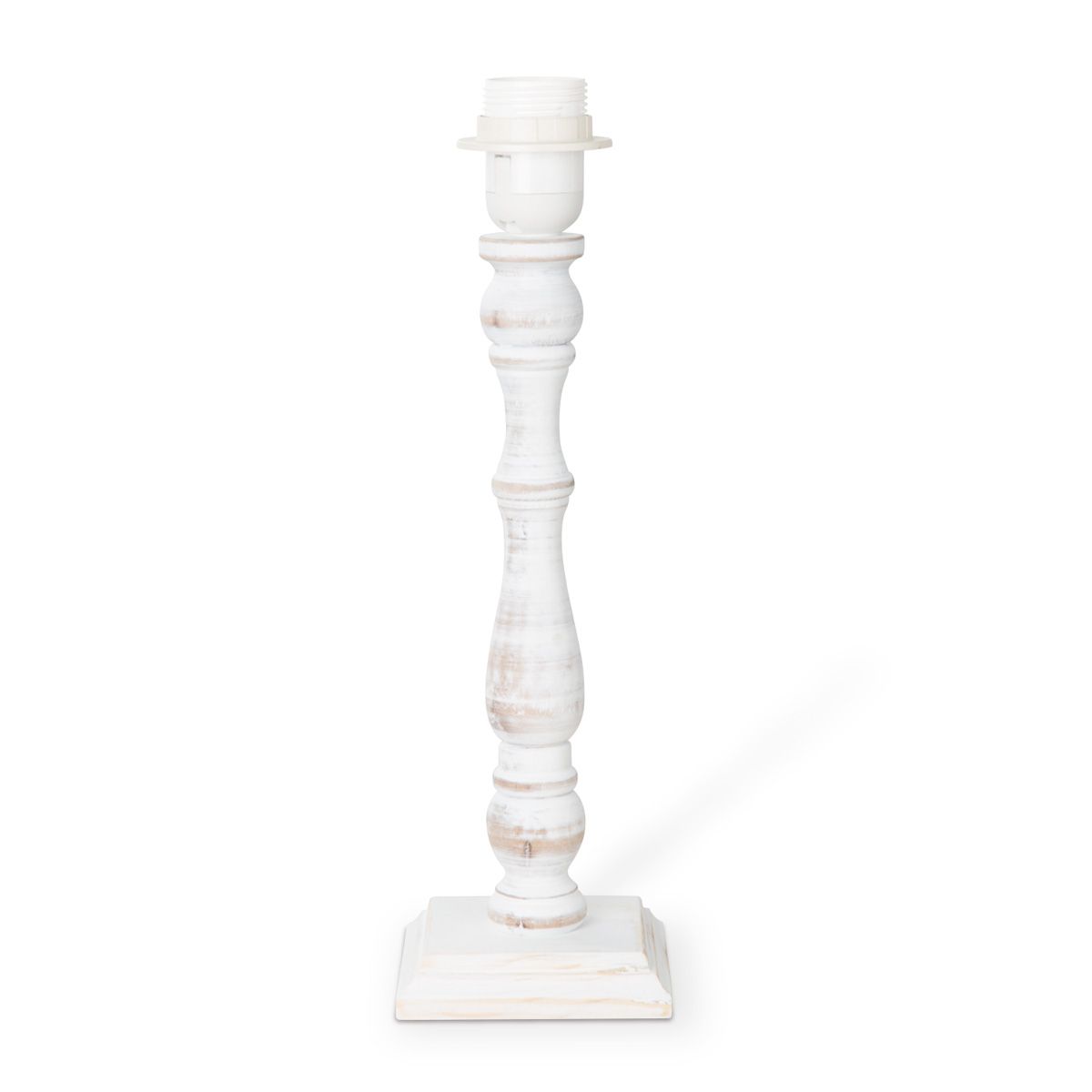 Home sweet home tafellamp Woodi square ↕ 38 cm - wit whitewash