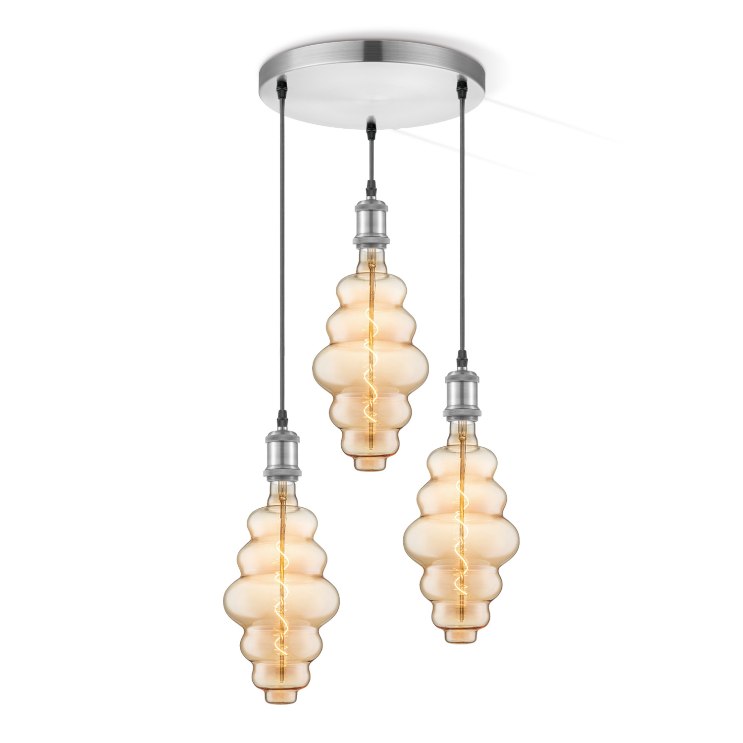 Image of Home sweet home hanglamp Vintage 3L Cloud - amber