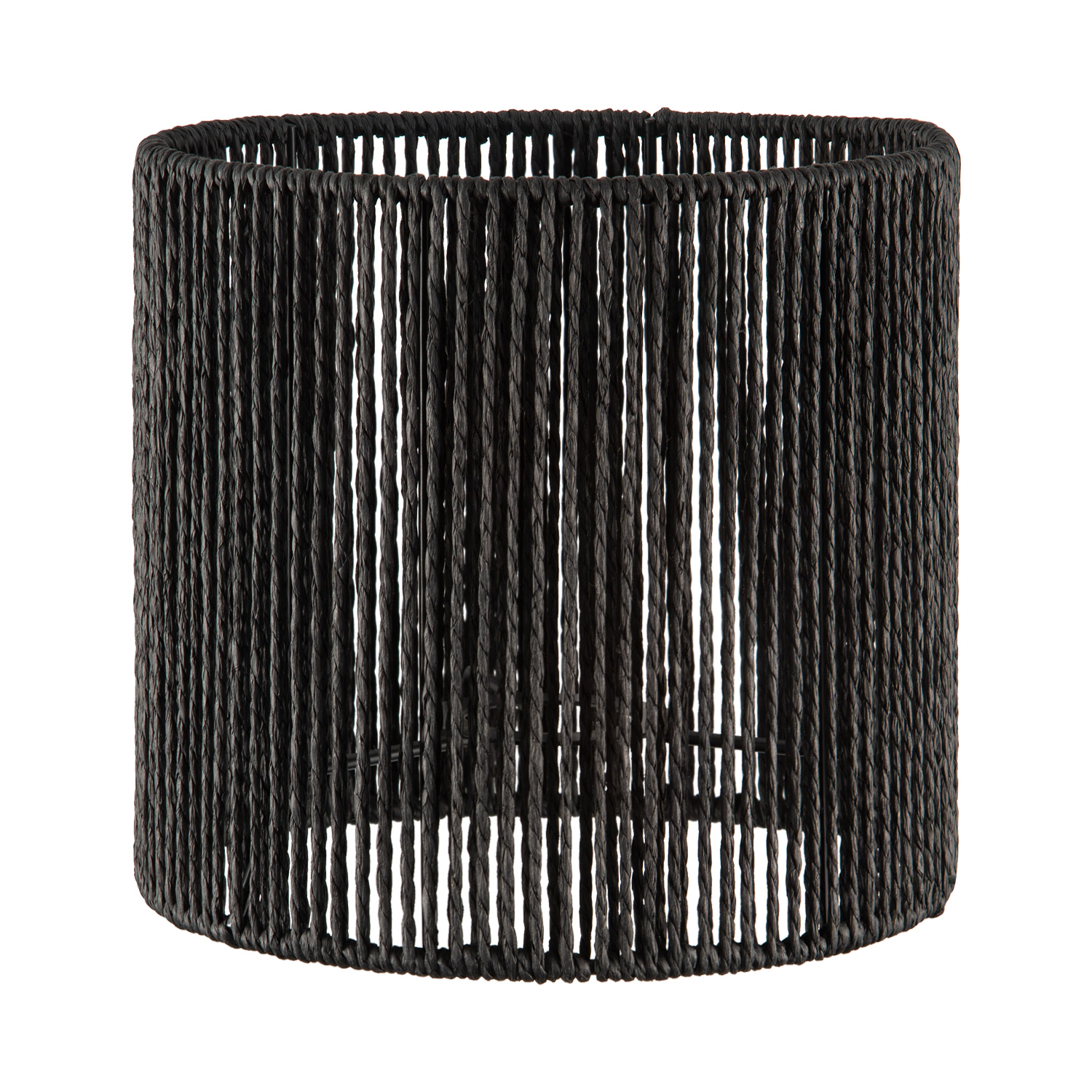 Papieren Woven Lampenkap - Cilindrisch - Black - Moderne stijl - ø20 x 17 cm - E27 fitting - Voor Wandlampen en Tafellampen - Ontworpen voor woonkamer en eetkamer