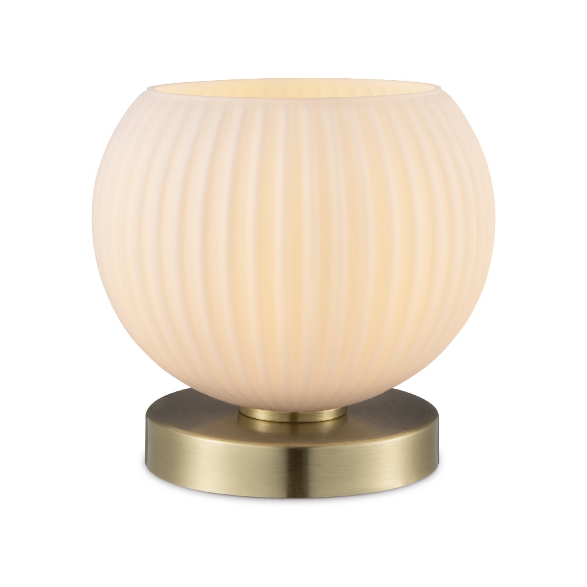 Image of Home sweet home tafellamp Credo rond messing - opaal glas