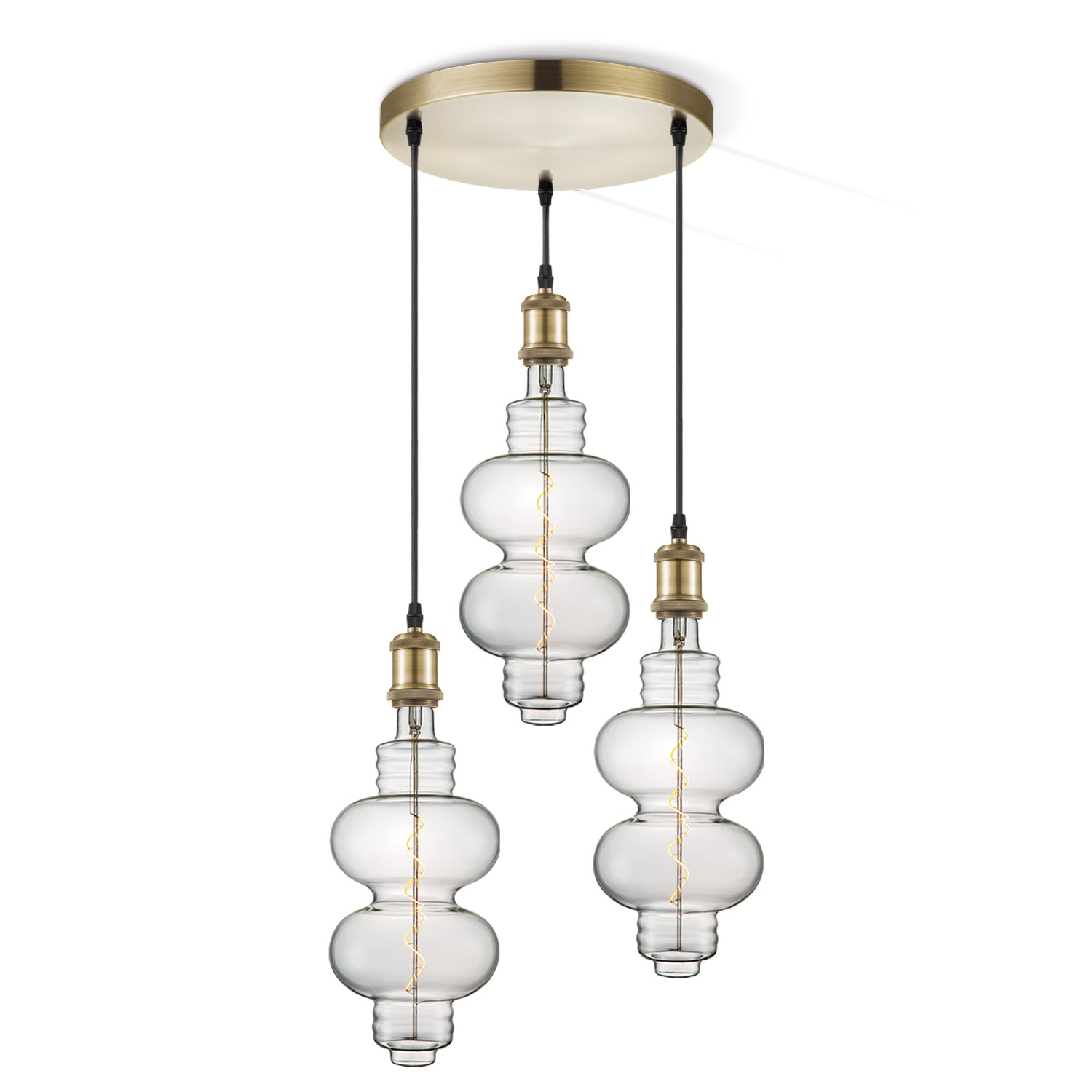 Home sweet home hanglamp Vintage brons 3L Diabolo - helder