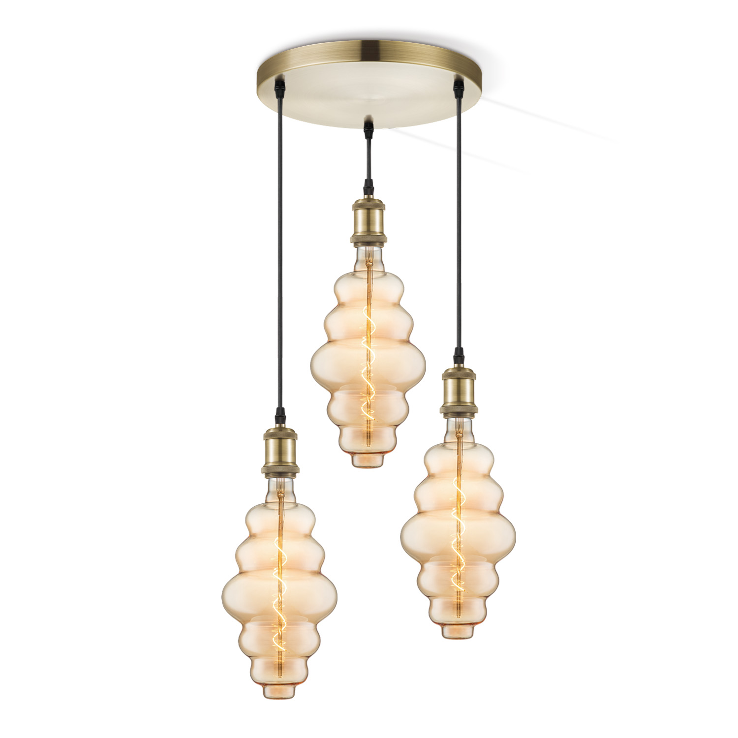 Image of Home sweet home hanglamp Vintage brons 3L Cloud - amber