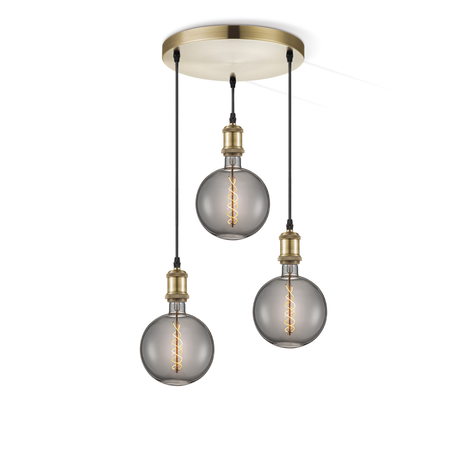 Home sweet home hanglamp Vintage brons 3L Spiral g180 - smoke