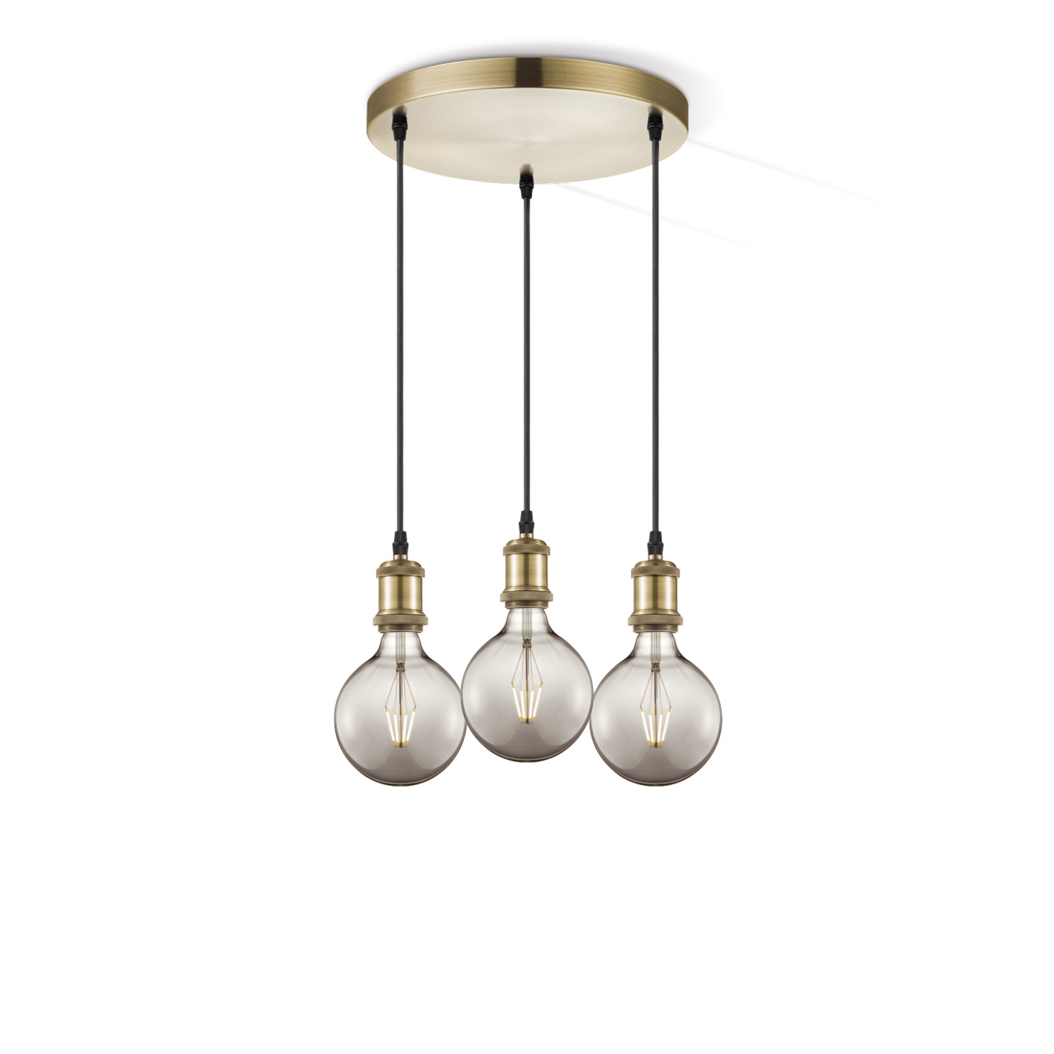 Home sweet home hanglamp Vintage brons 3L Globe g125 - smoke