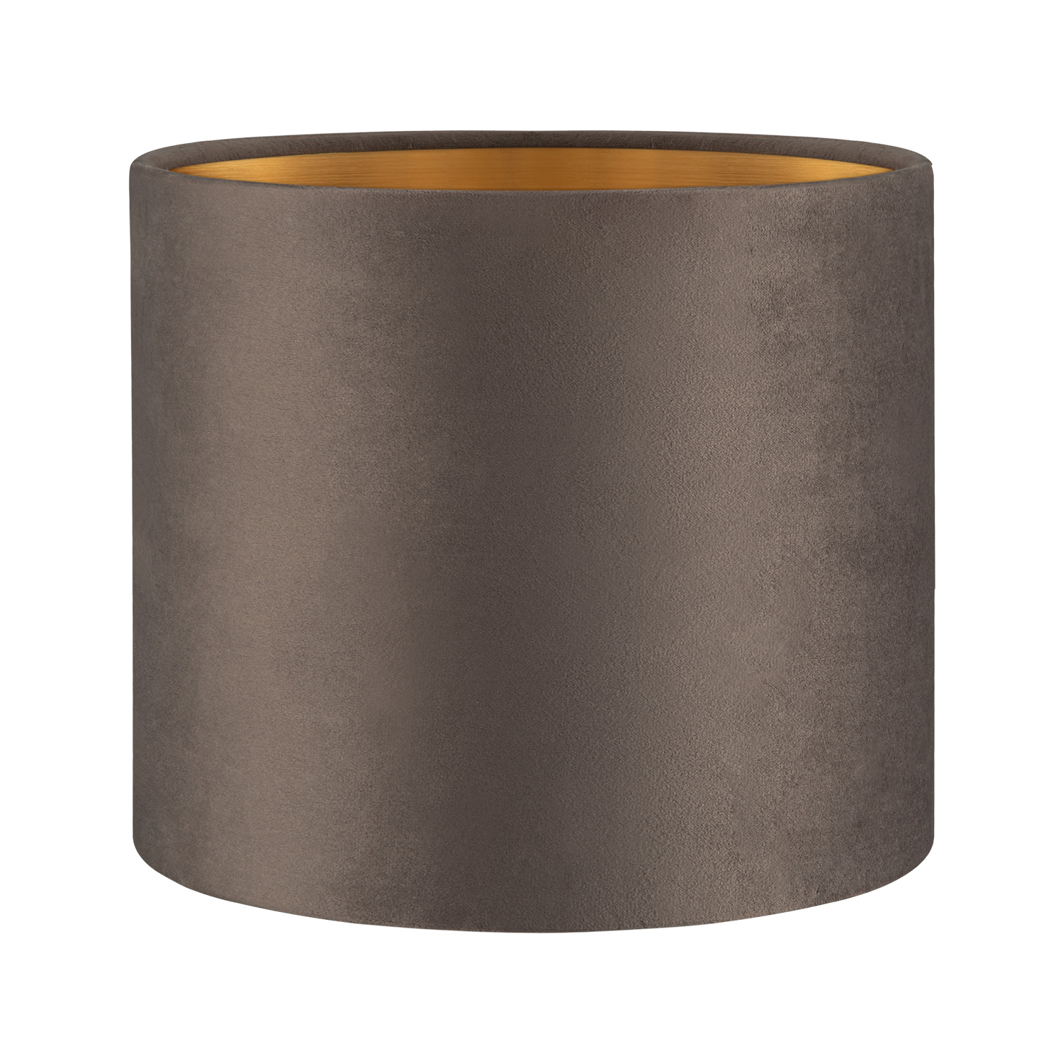 Fluweel - Velvet Lampenkap - Cilinder - Grey + goud - Luxe stijl - ø20 x 17 cm - E27 fitting - voor tafellampen en Pendellamp - voor woonkamer en eetkamer
