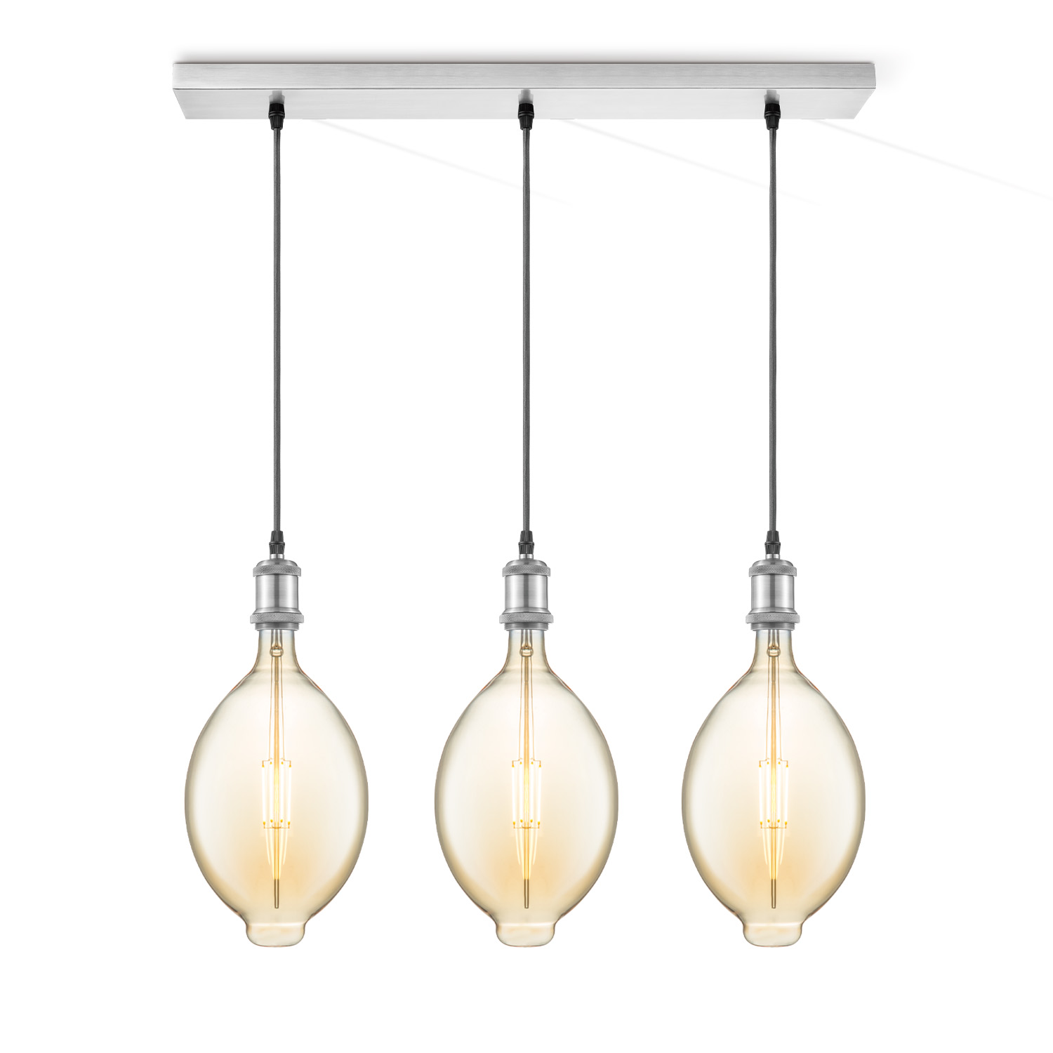 Home sweet home hanglamp Vintage 3L Beam Oval - amber